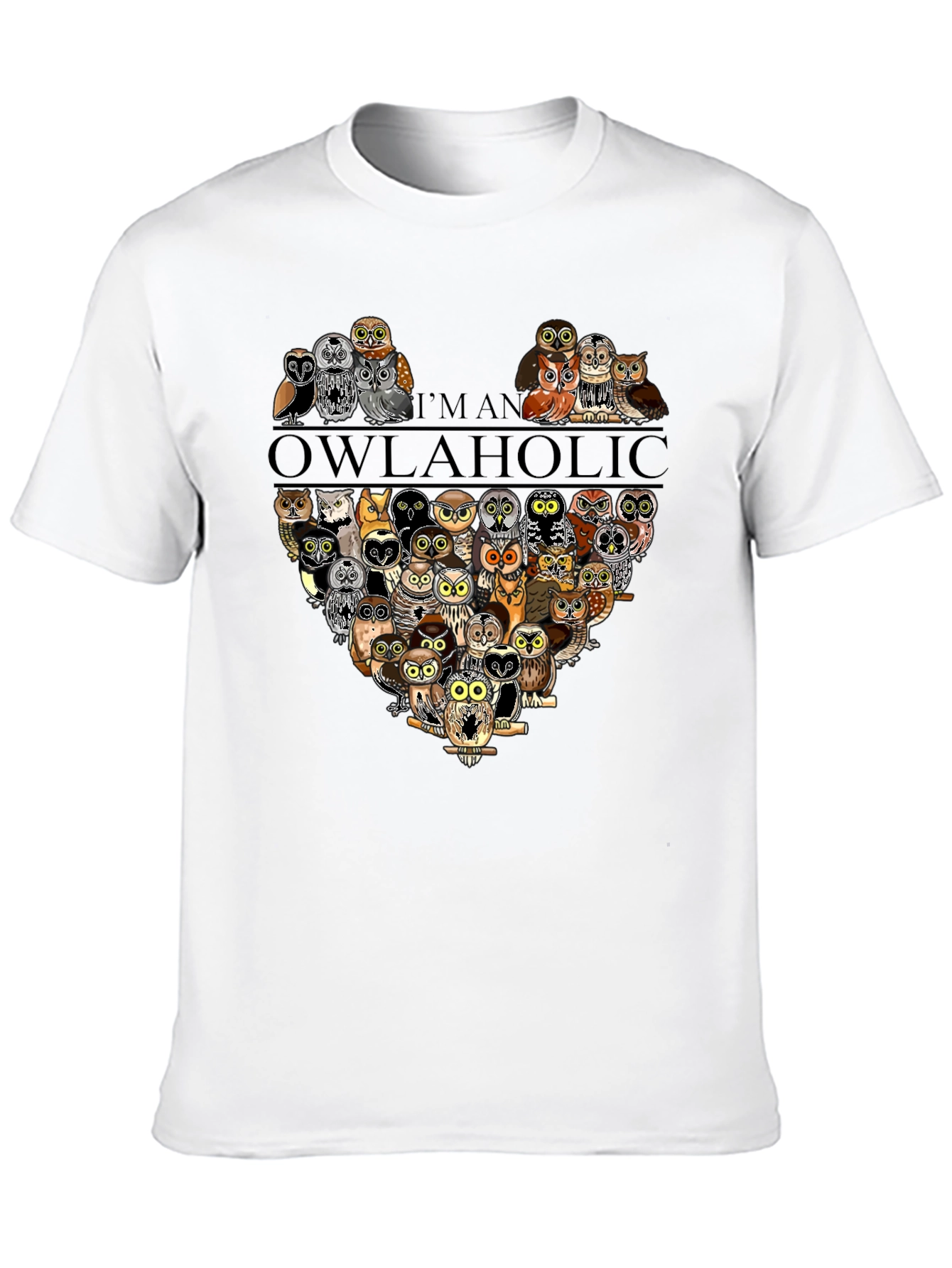 Owlaholic T-Shirt - Cute Owl Heart Graphic Tee