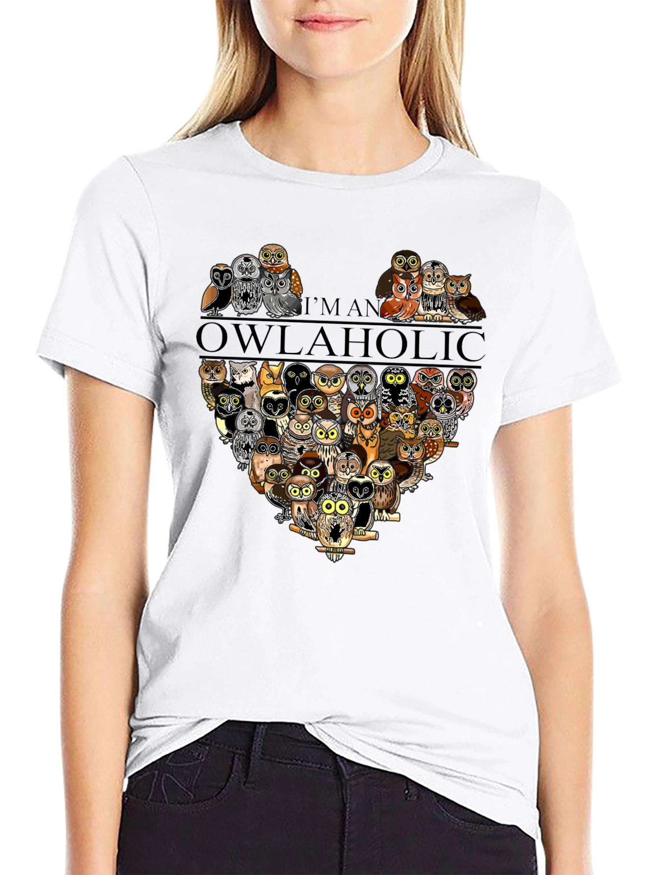 Owlaholic T-Shirt - Cute Owl Heart Graphic Tee