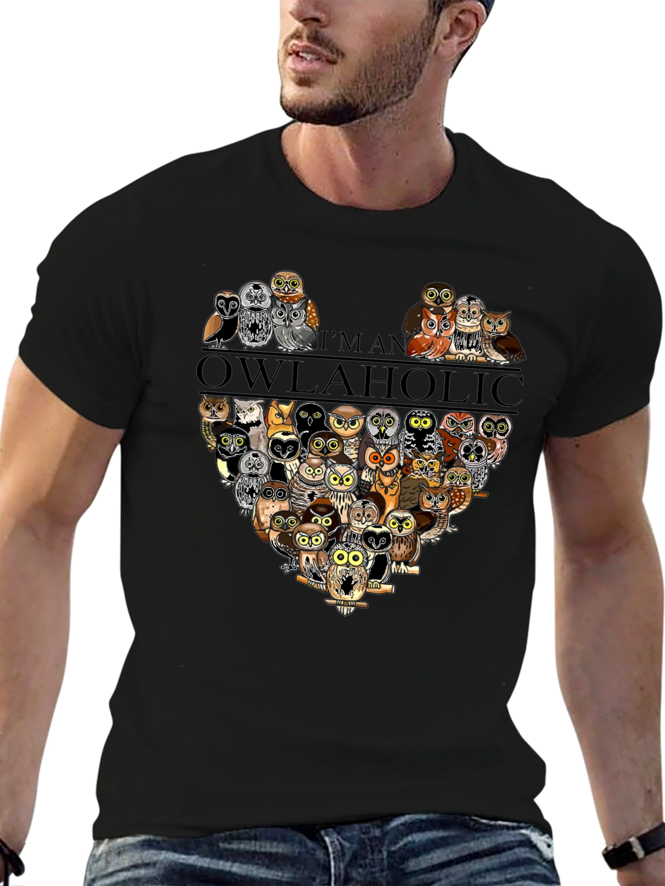 Owlaholic T-Shirt - Cute Owl Heart Graphic Tee