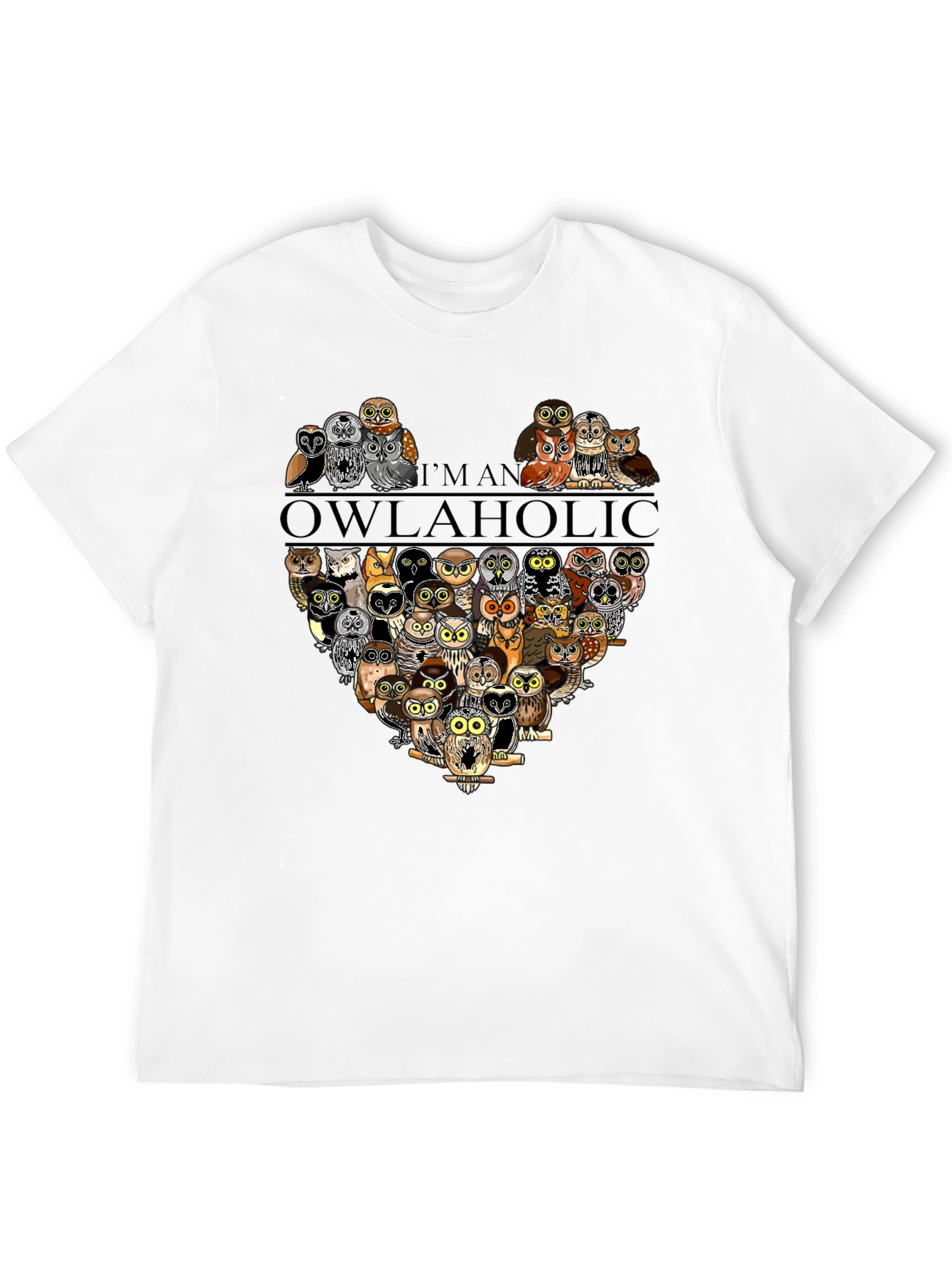 Owlaholic T-Shirt - Cute Owl Heart Graphic Tee