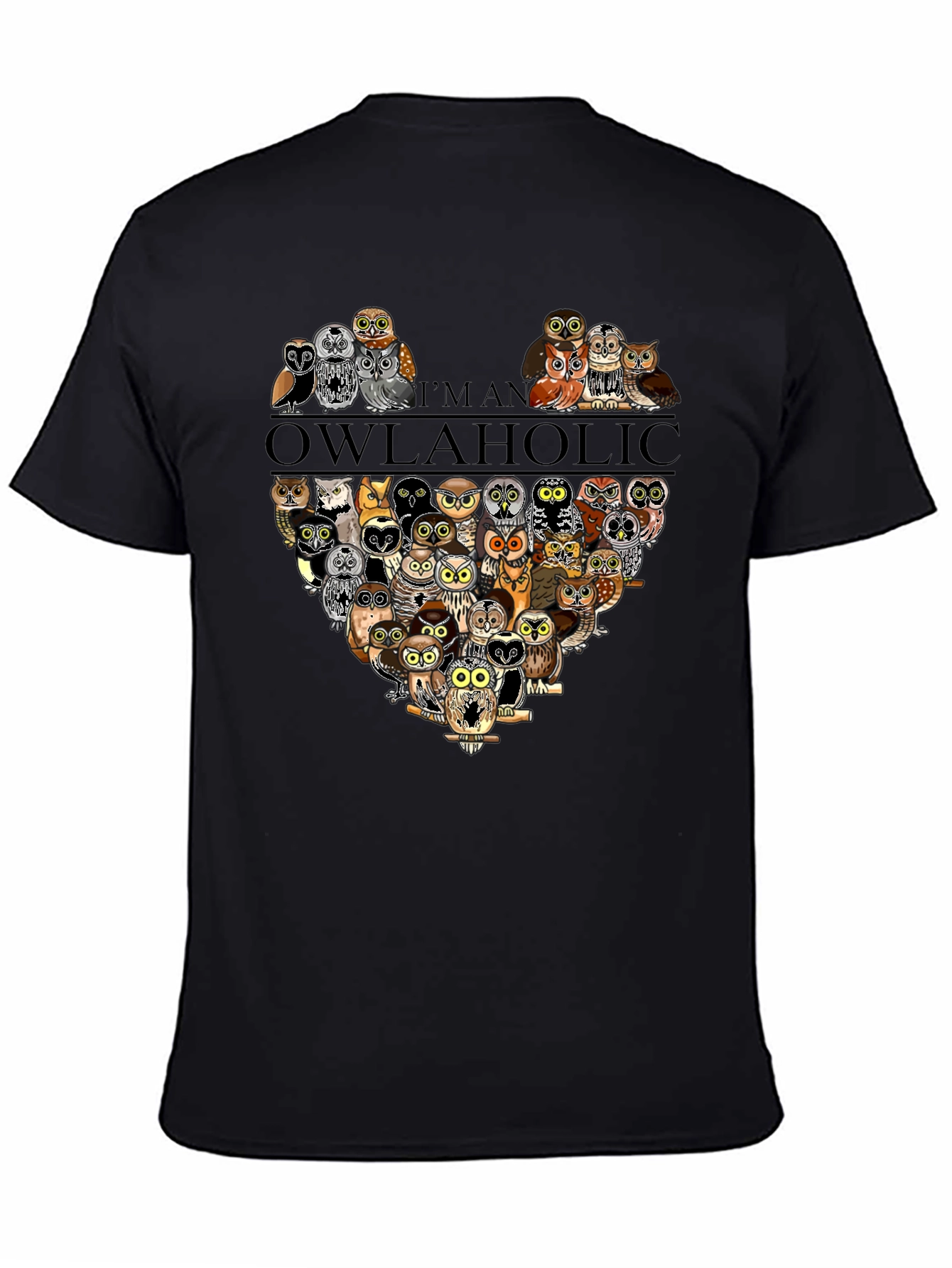 Owlaholic T-Shirt - Cute Owl Heart Graphic Tee