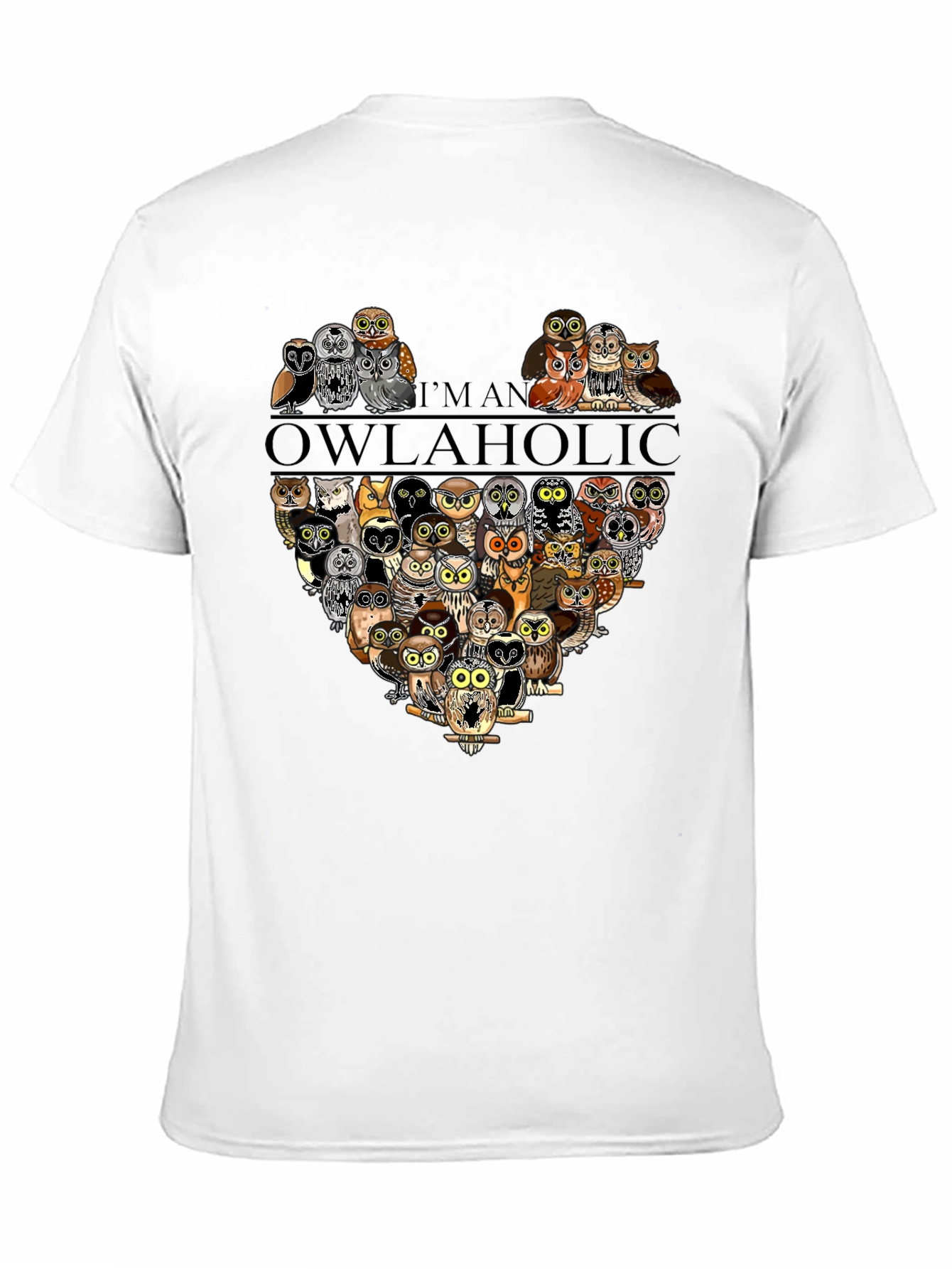 Owlaholic T-Shirt - Cute Owl Heart Graphic Tee