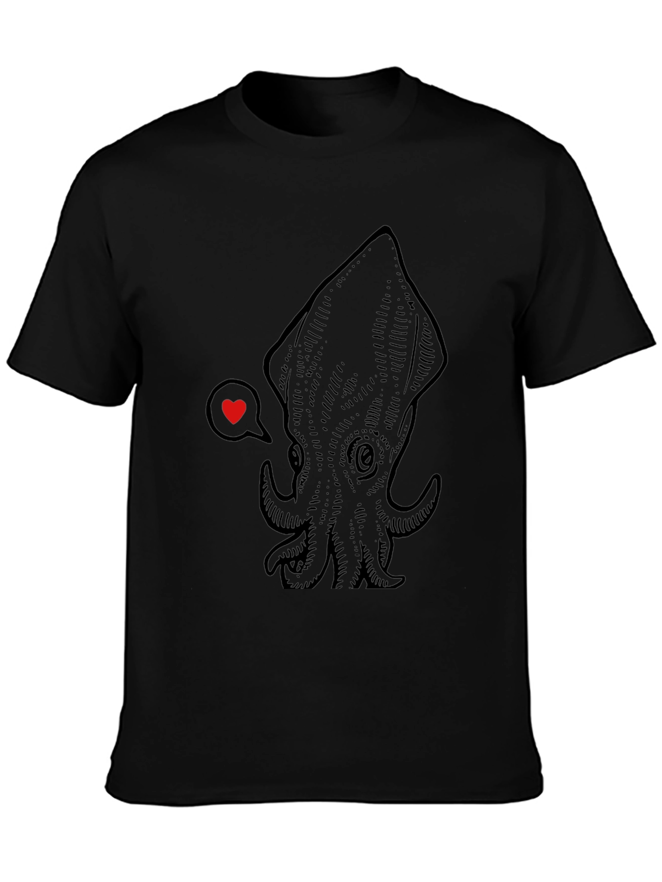 Squid Love Graphic Tee - Unisex Black T-Shirt