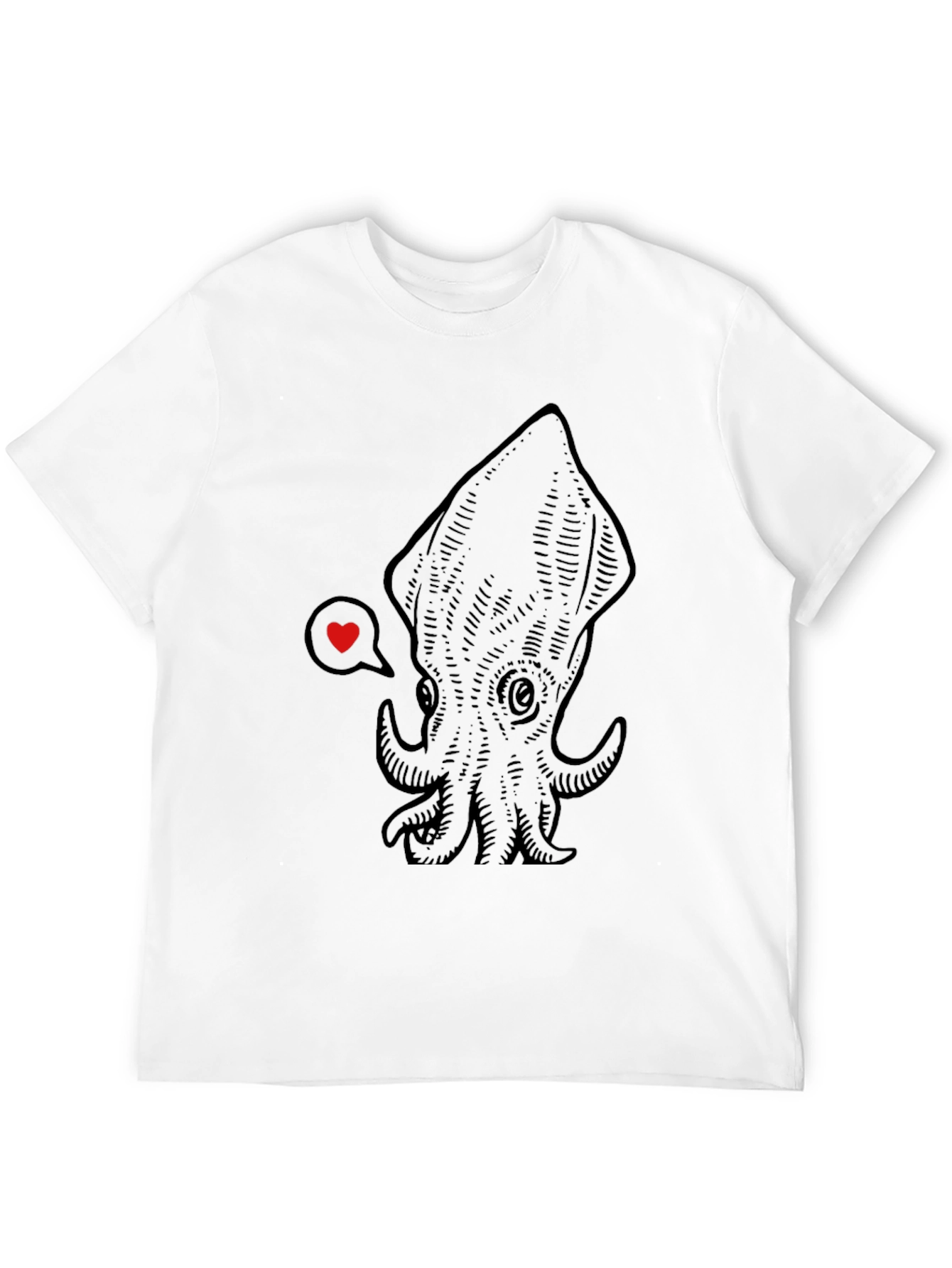 Squid Love Graphic Tee - Unisex Black T-Shirt