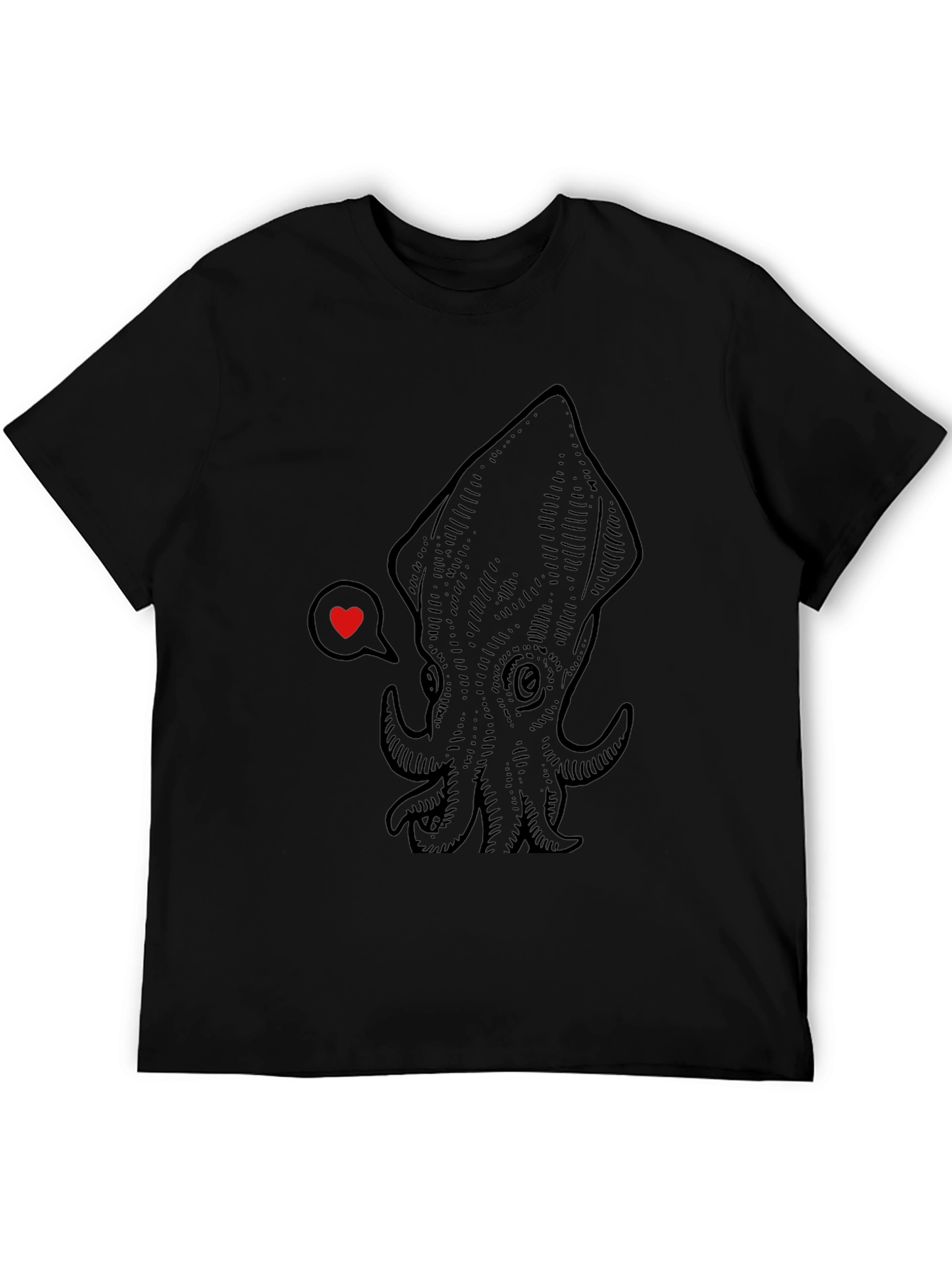 Squid Love Graphic Tee - Unisex Black T-Shirt