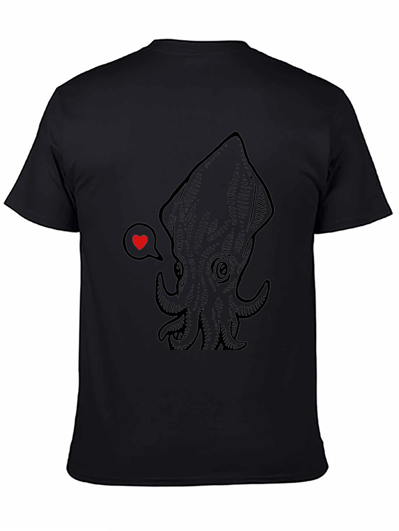 Squid Love Graphic Tee - Unisex Black T-Shirt