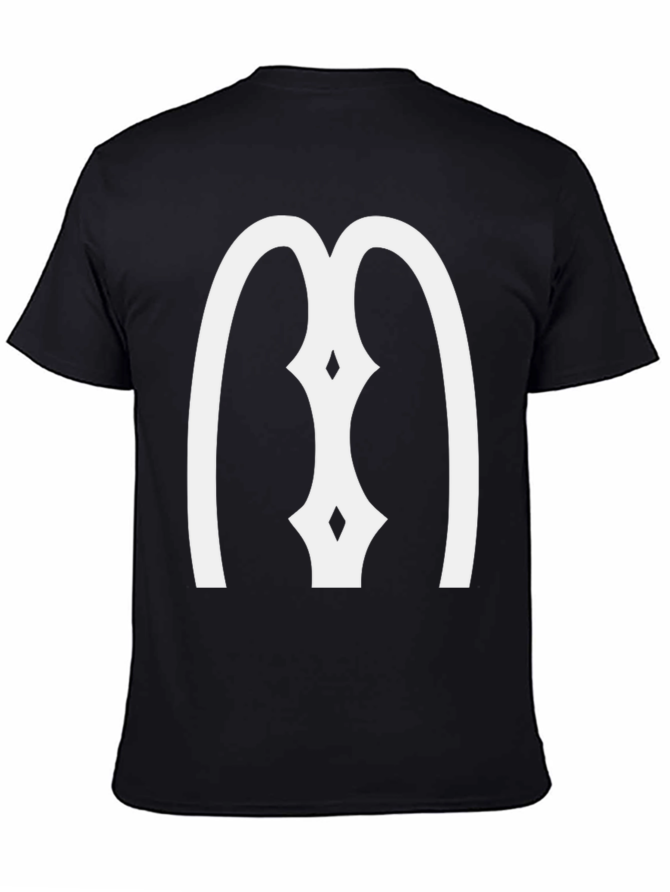 Unique White Symbol Black T-Shirt