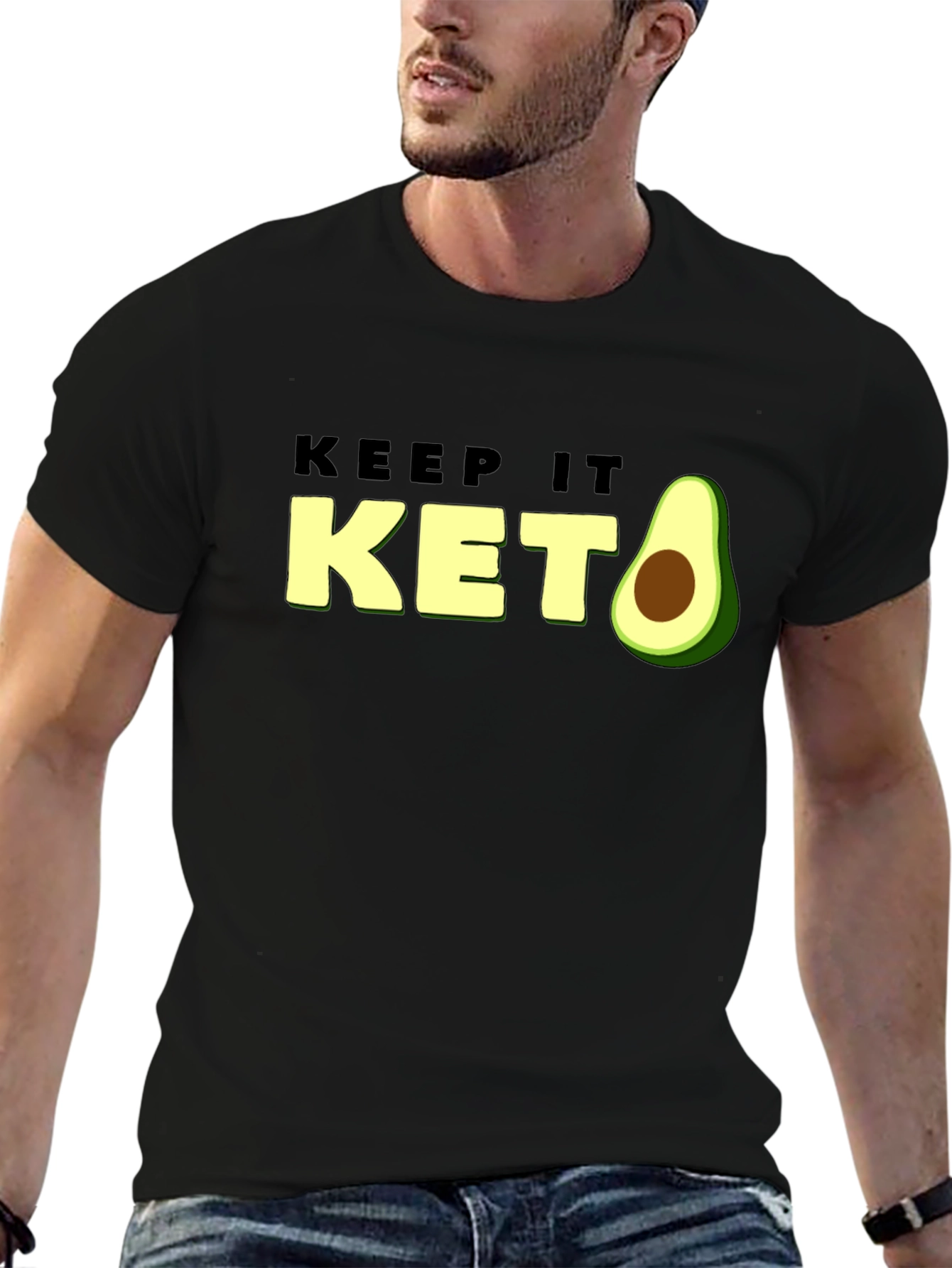 Keep It Keto Avocado T-Shirt - Black