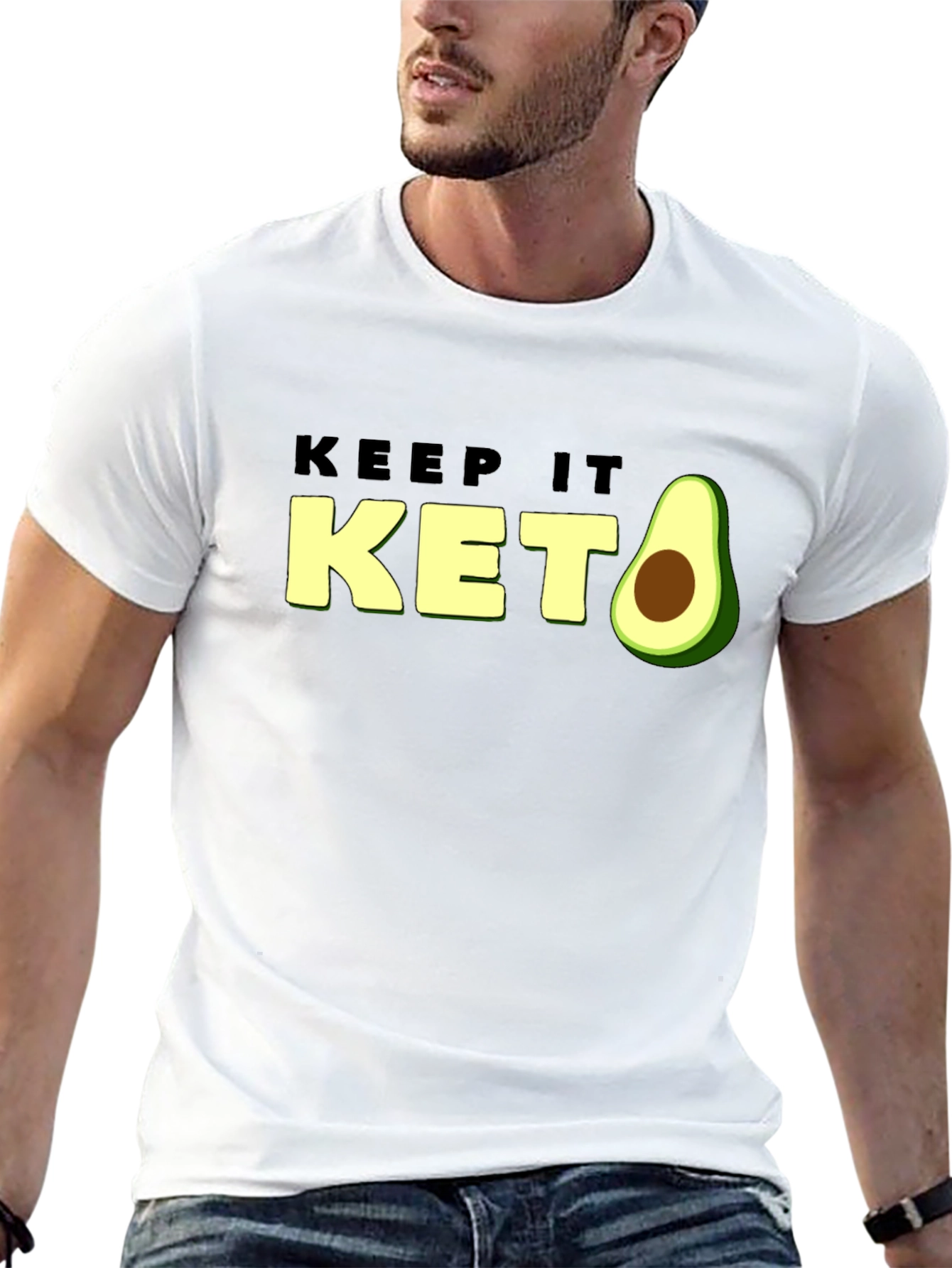 Keep It Keto Avocado T-Shirt - Black
