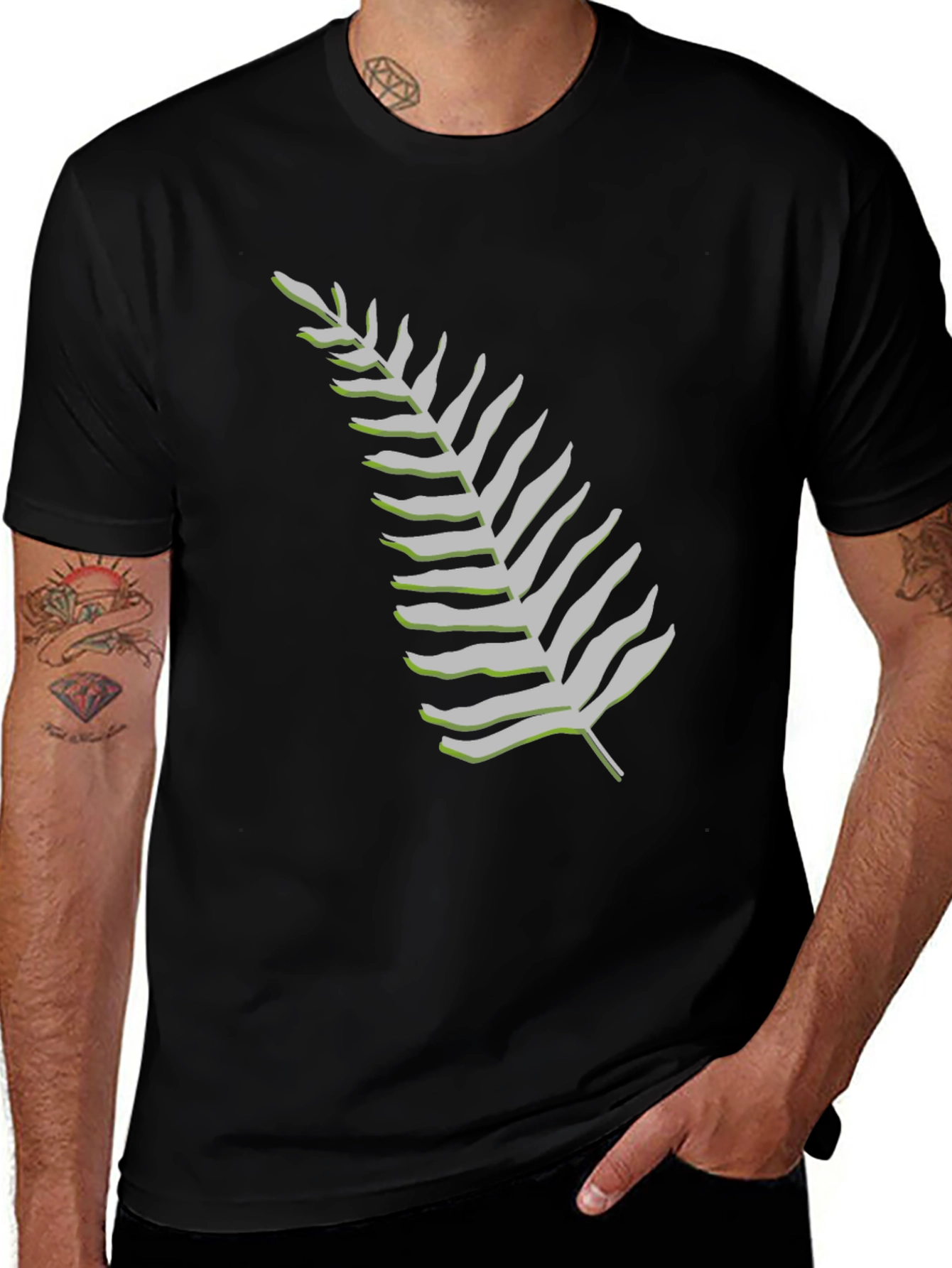Fern Graphic Tee - Black Casual Comfort
