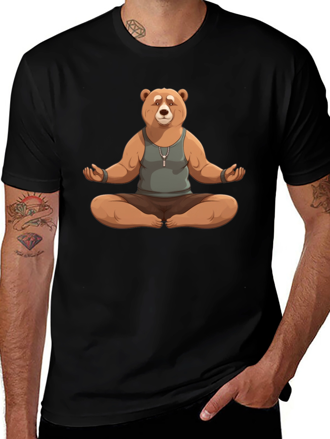 Meditating Bear Graphic Tee