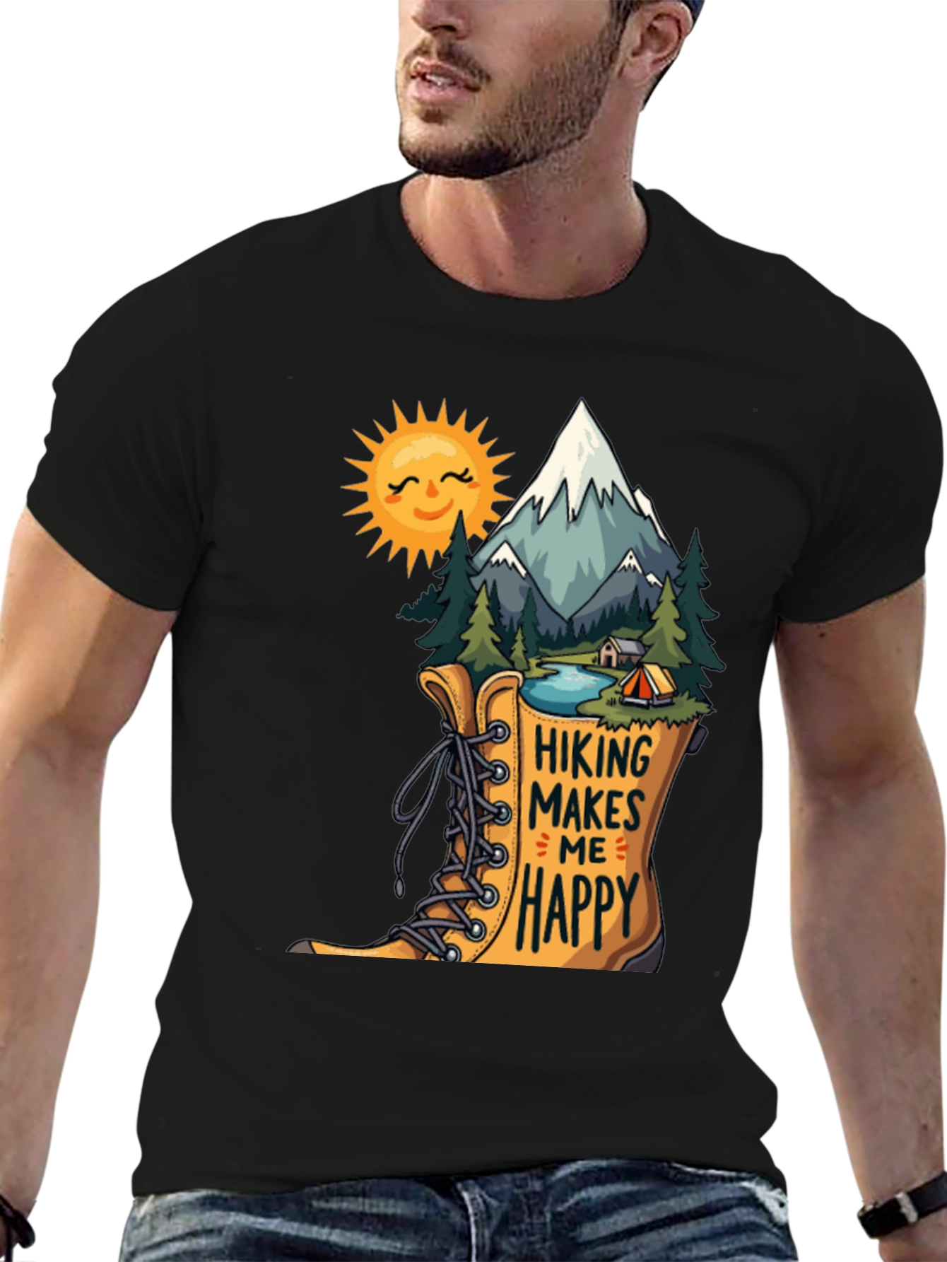 Hiking Makes Me Happy Graphic Tee