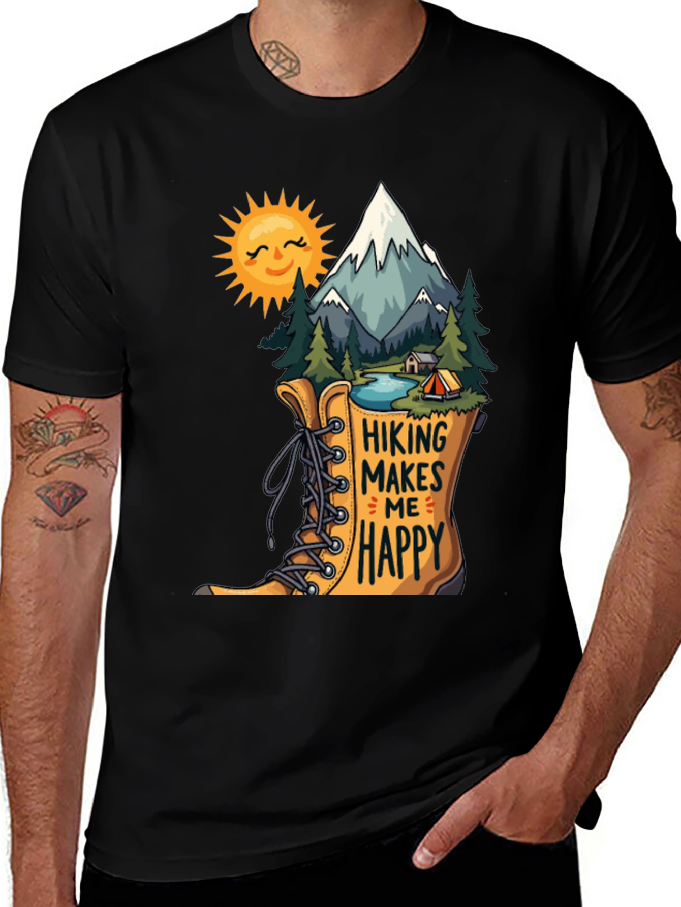 Hiking Makes Me Happy Graphic Tee