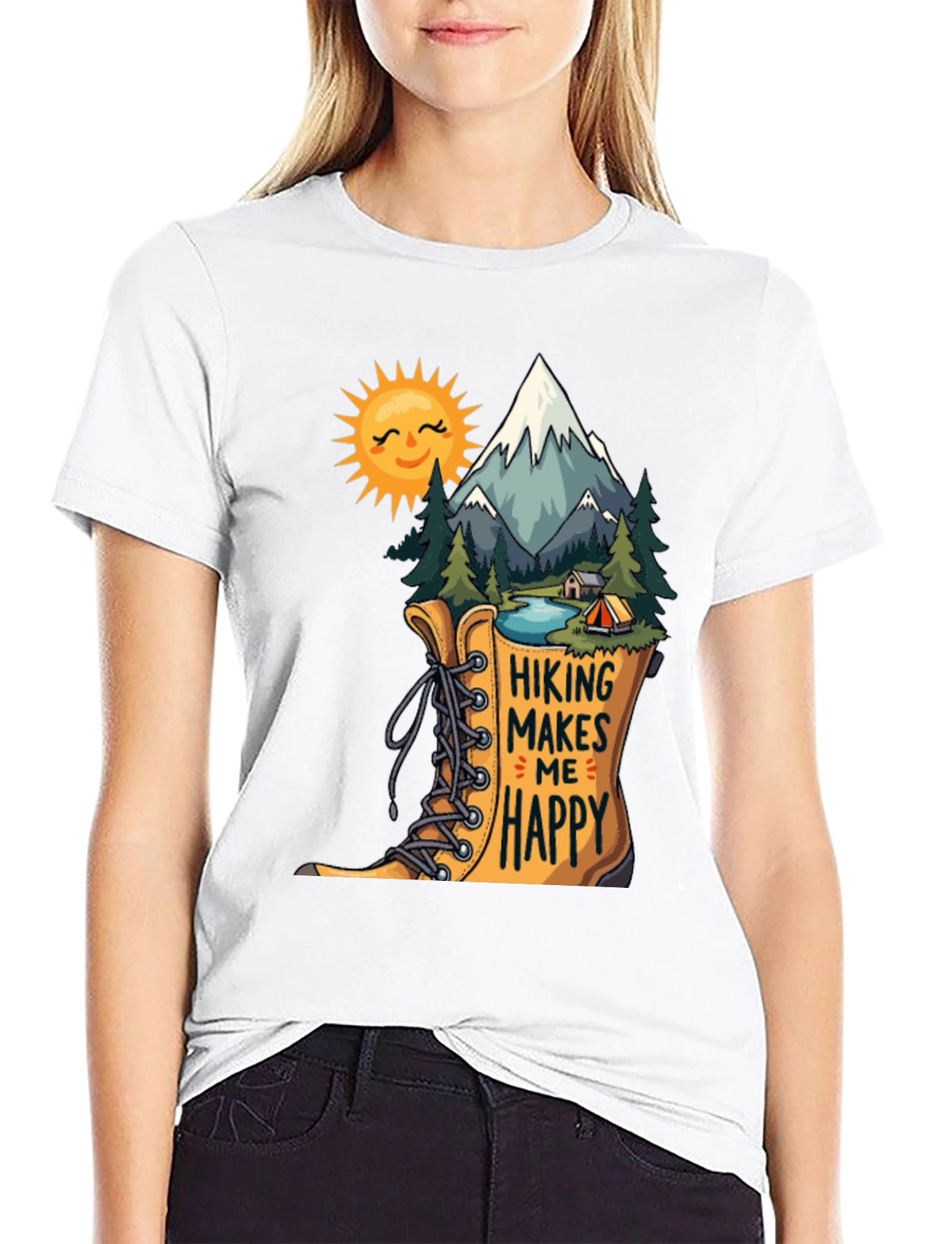 Hiking Makes Me Happy Graphic Tee
