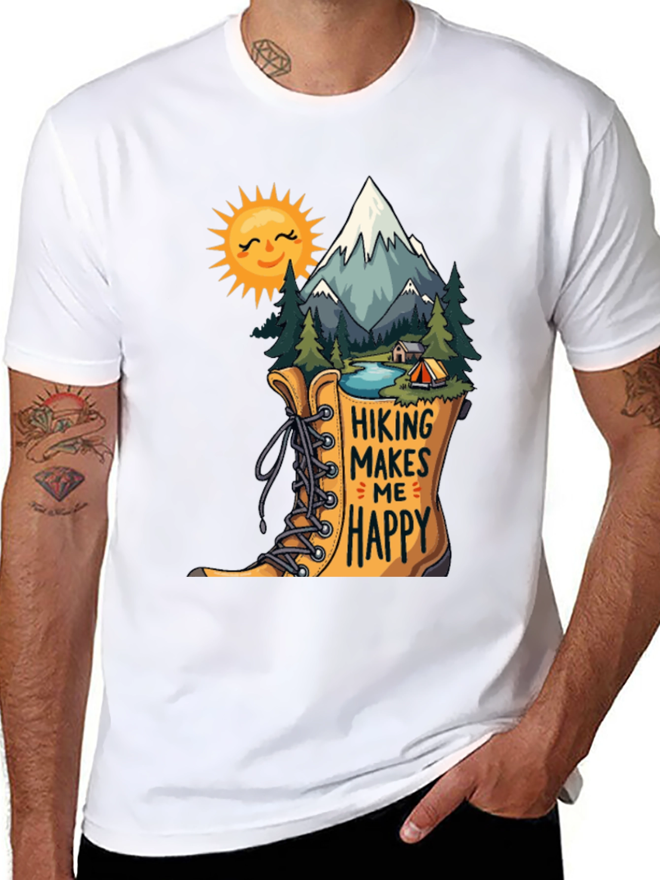 Hiking Makes Me Happy Graphic Tee