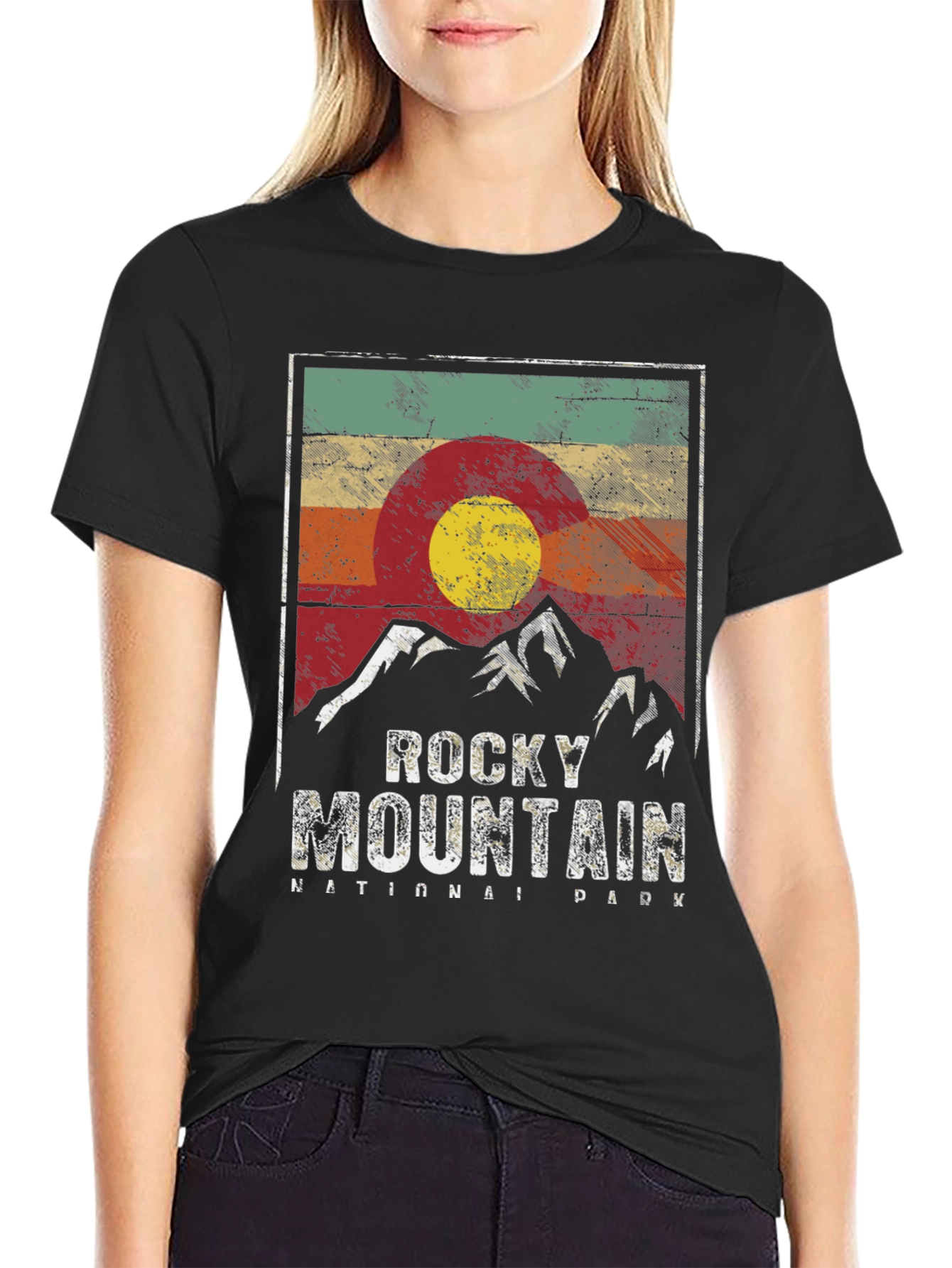 Rocky Mountain National Park Retro Graphic T-Shirt