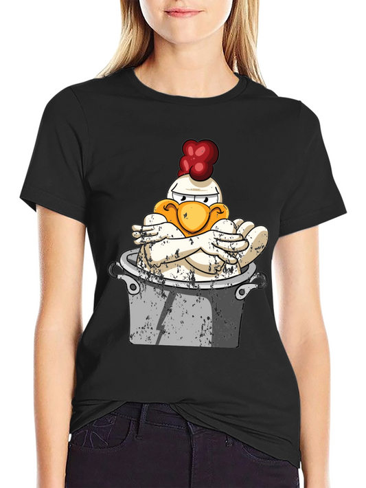 Funny Chicken in Pot Graphic Tee - Unisex