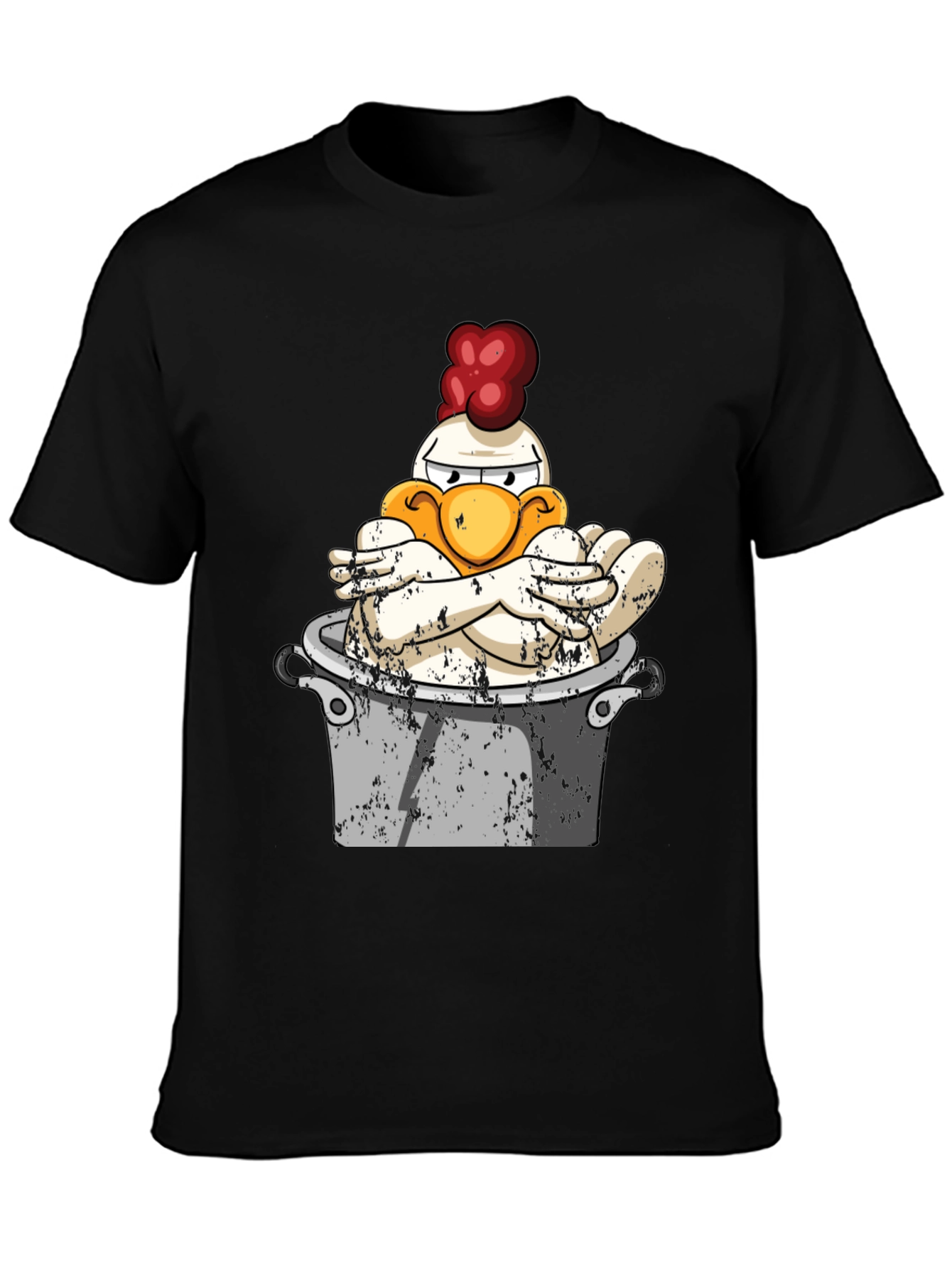 Funny Chicken in Pot Graphic Tee - Unisex