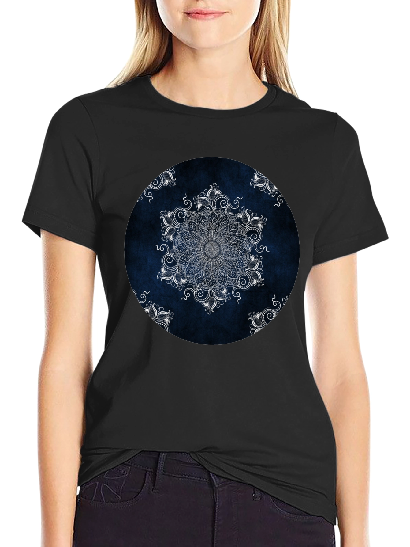 Mandala Graphic Tee - Stylish Mens Black T-Shirt