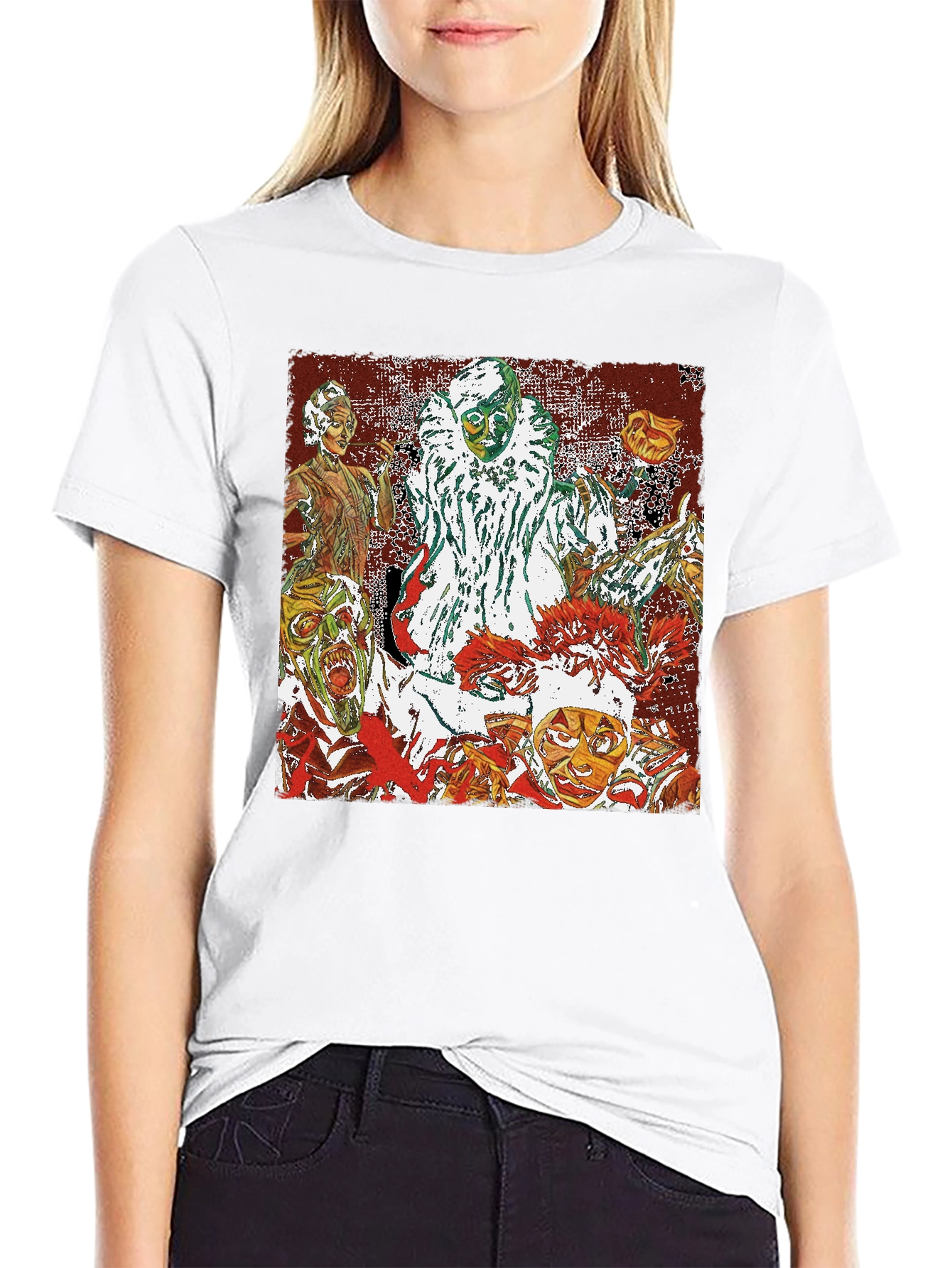 Creepy Clown Horror Graphic Tee - Black