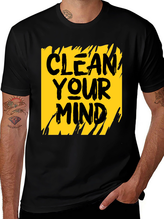 Clean Your Mind Graphic Tee - Black