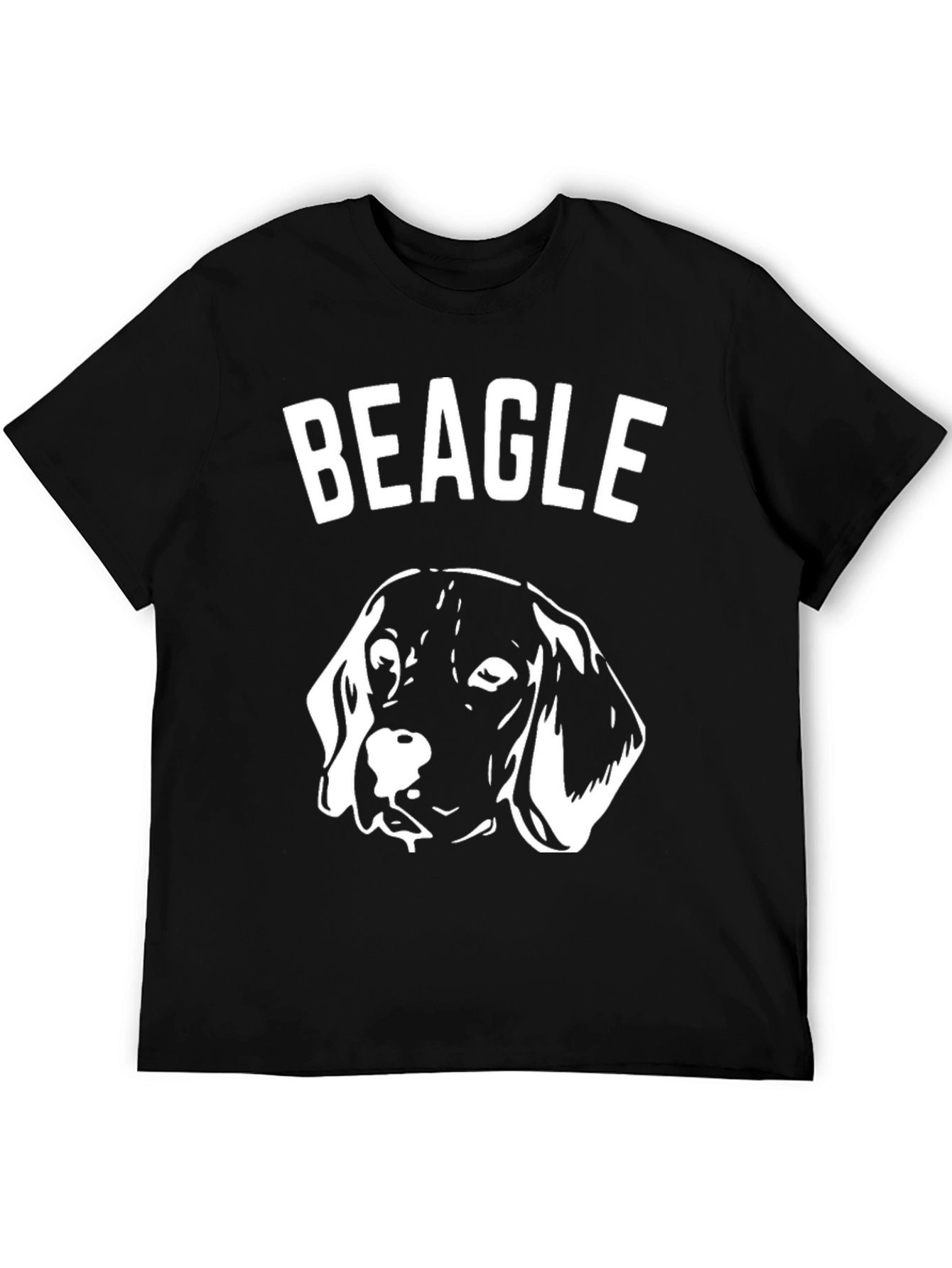 Beagle Dog Graphic Print Black T-Shirt
