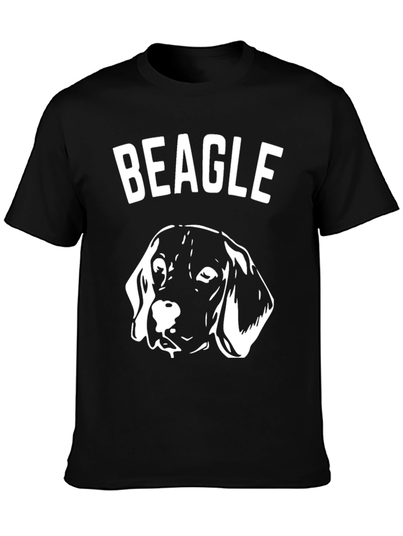 Beagle Dog Graphic Print Black T-Shirt