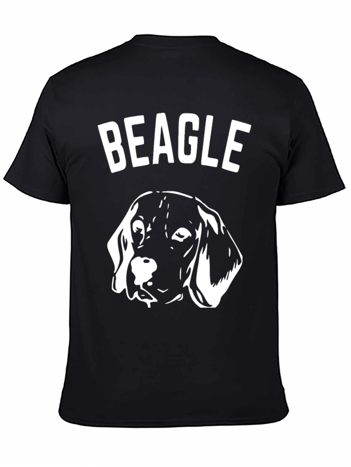 Beagle Dog Graphic Print Black T-Shirt