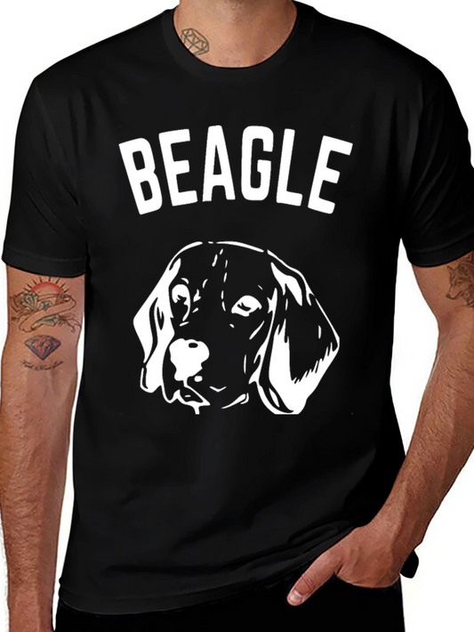 Beagle Dog Graphic Print Black T-Shirt