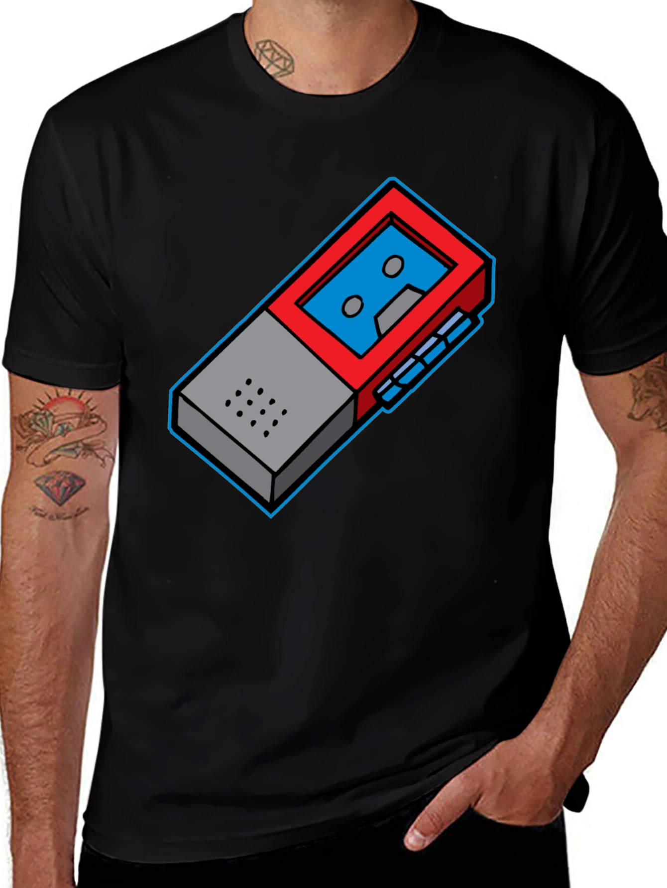 Retro Cassette Player Graphic Tee - Cool Geeky Style