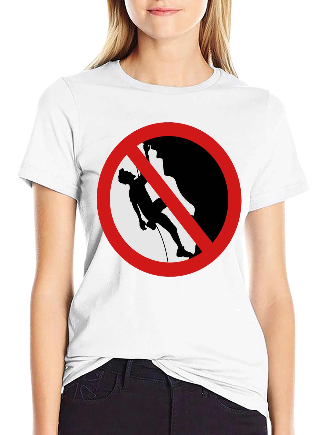 No Climbing Black Graphic T-Shirt