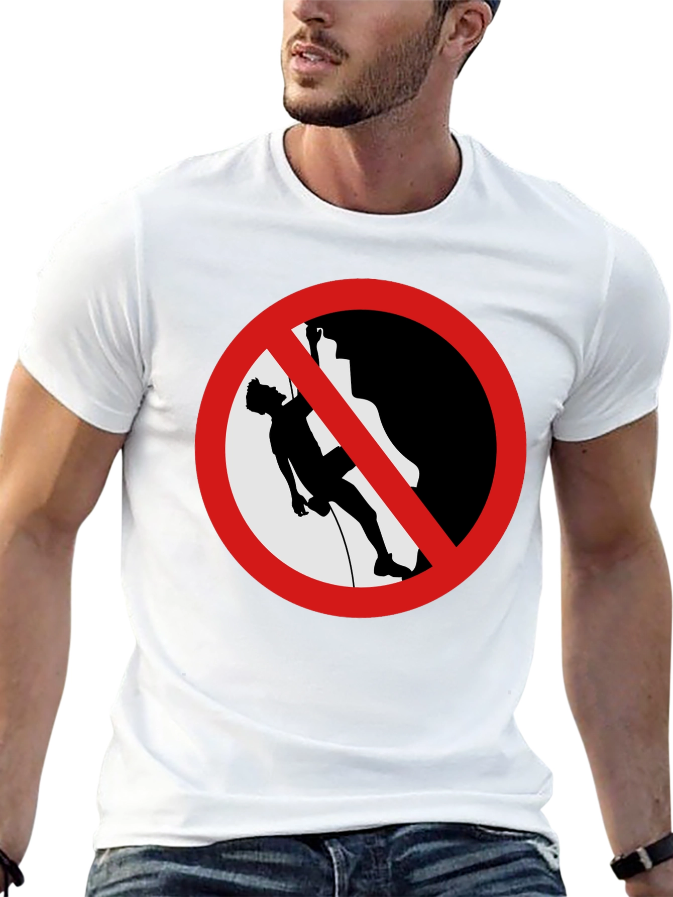 No Climbing Black Graphic T-Shirt