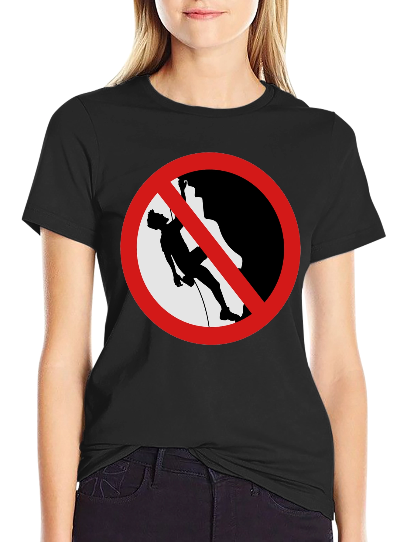 No Climbing Black Graphic T-Shirt