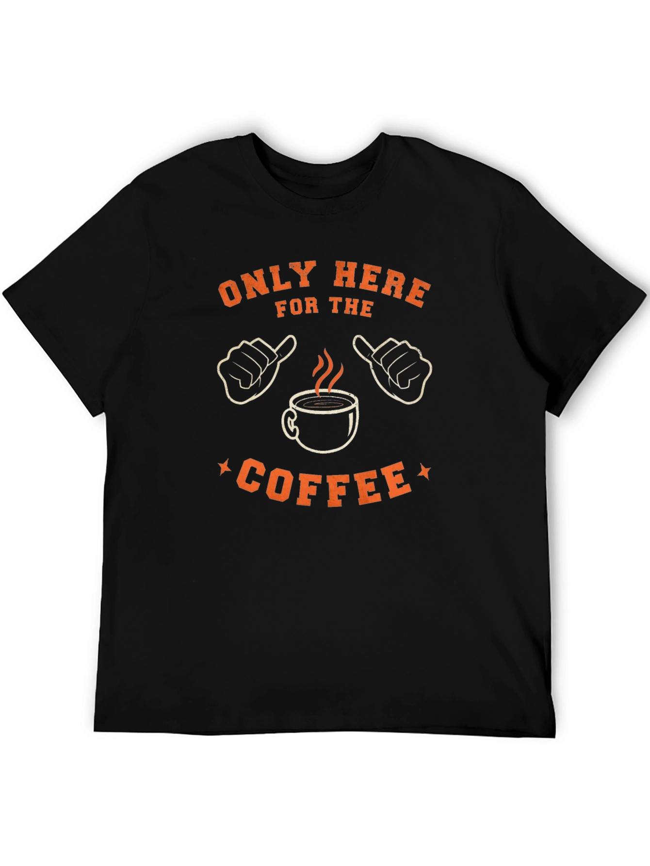 Only Here For The Coffee Black Graphic Tee