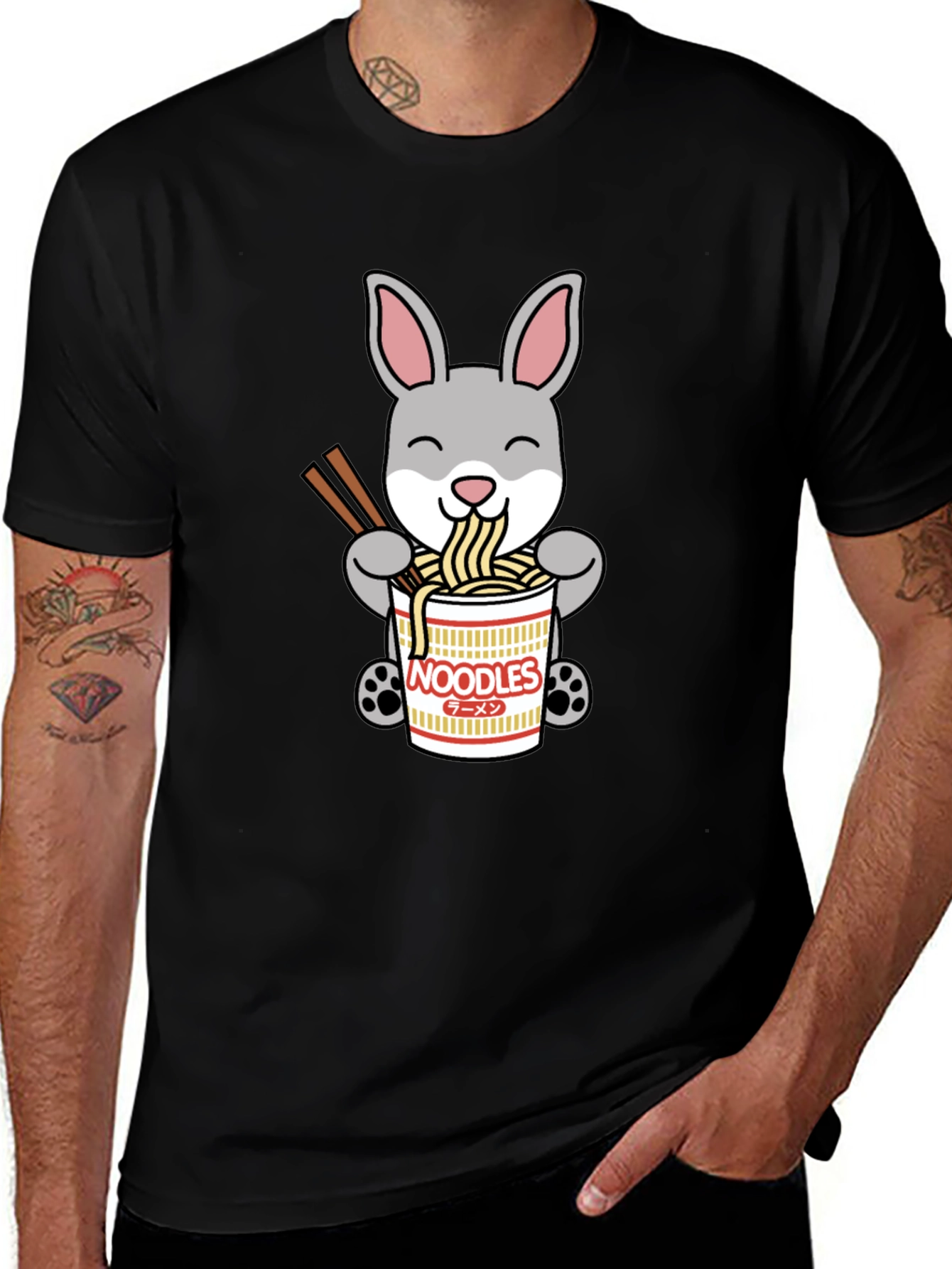 Rabbit Ramen T-Shirt - Cute Noodle Bunny Tee