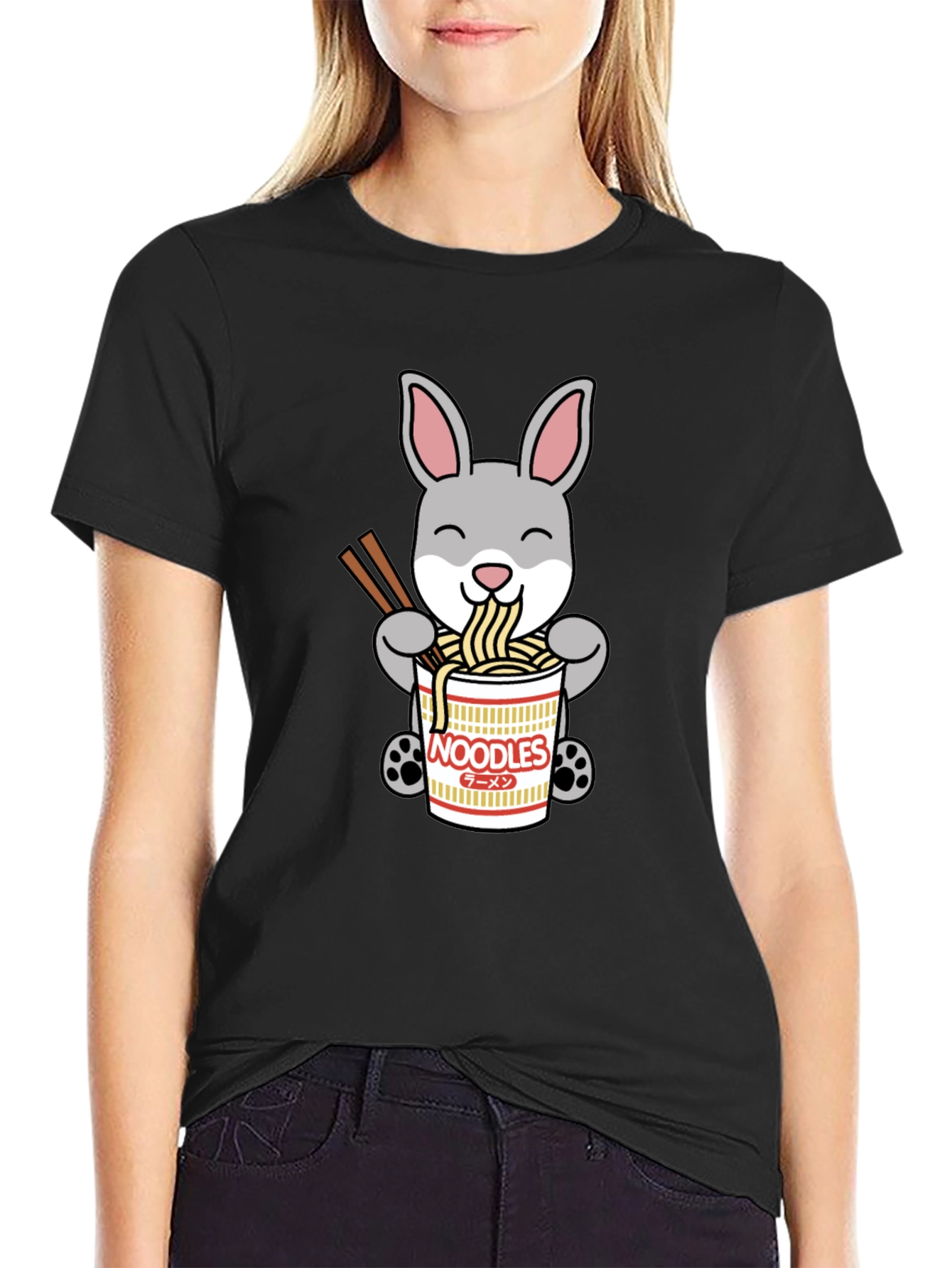 Rabbit Ramen T-Shirt - Cute Noodle Bunny Tee