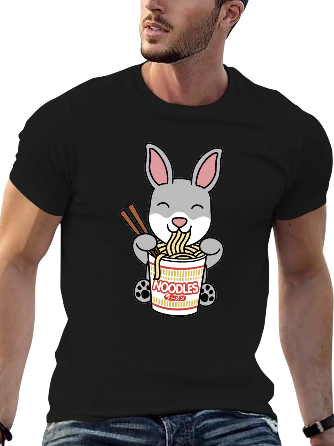 Rabbit Ramen T-Shirt - Cute Noodle Bunny Tee