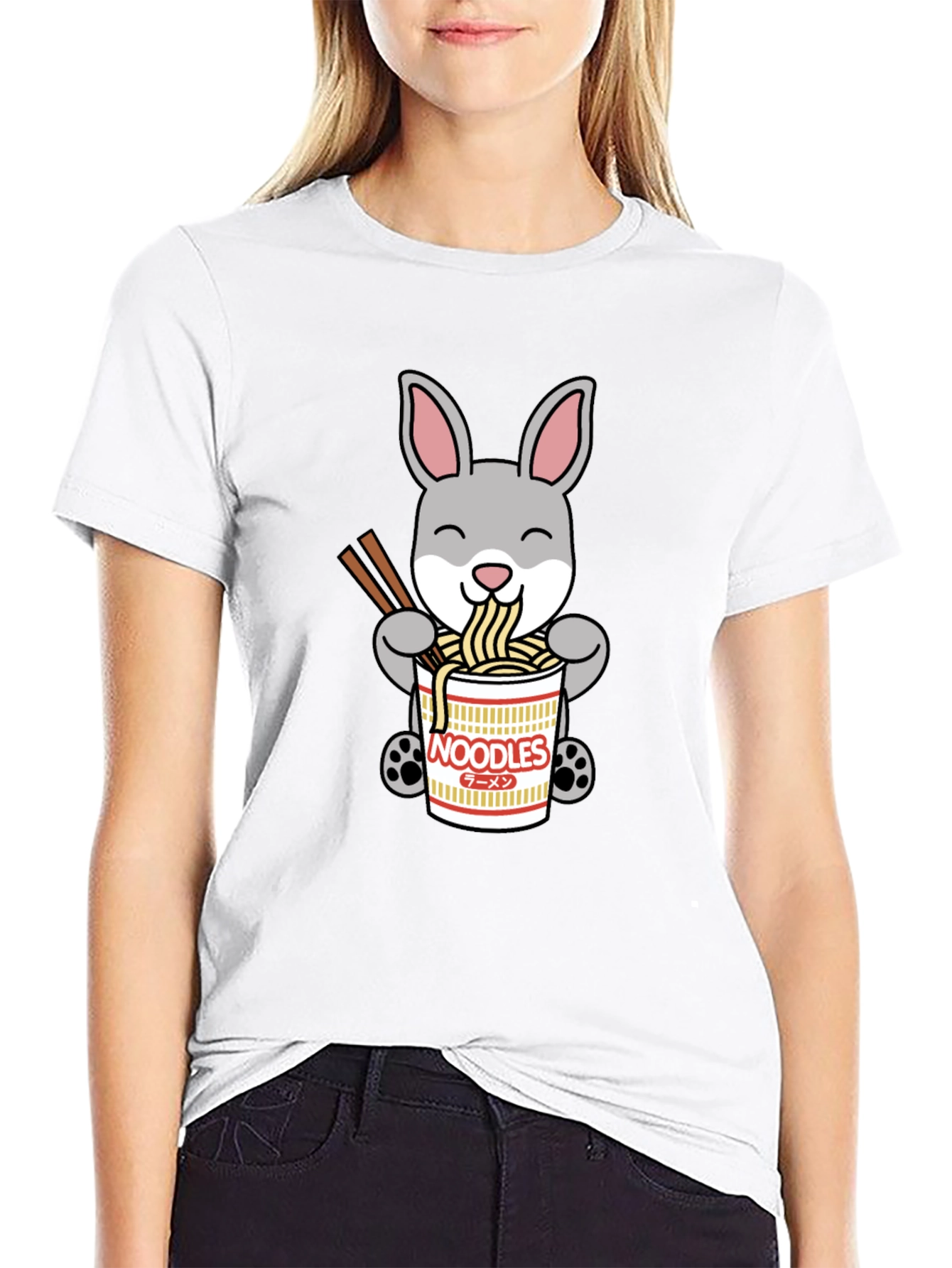 Rabbit Ramen T-Shirt - Cute Noodle Bunny Tee