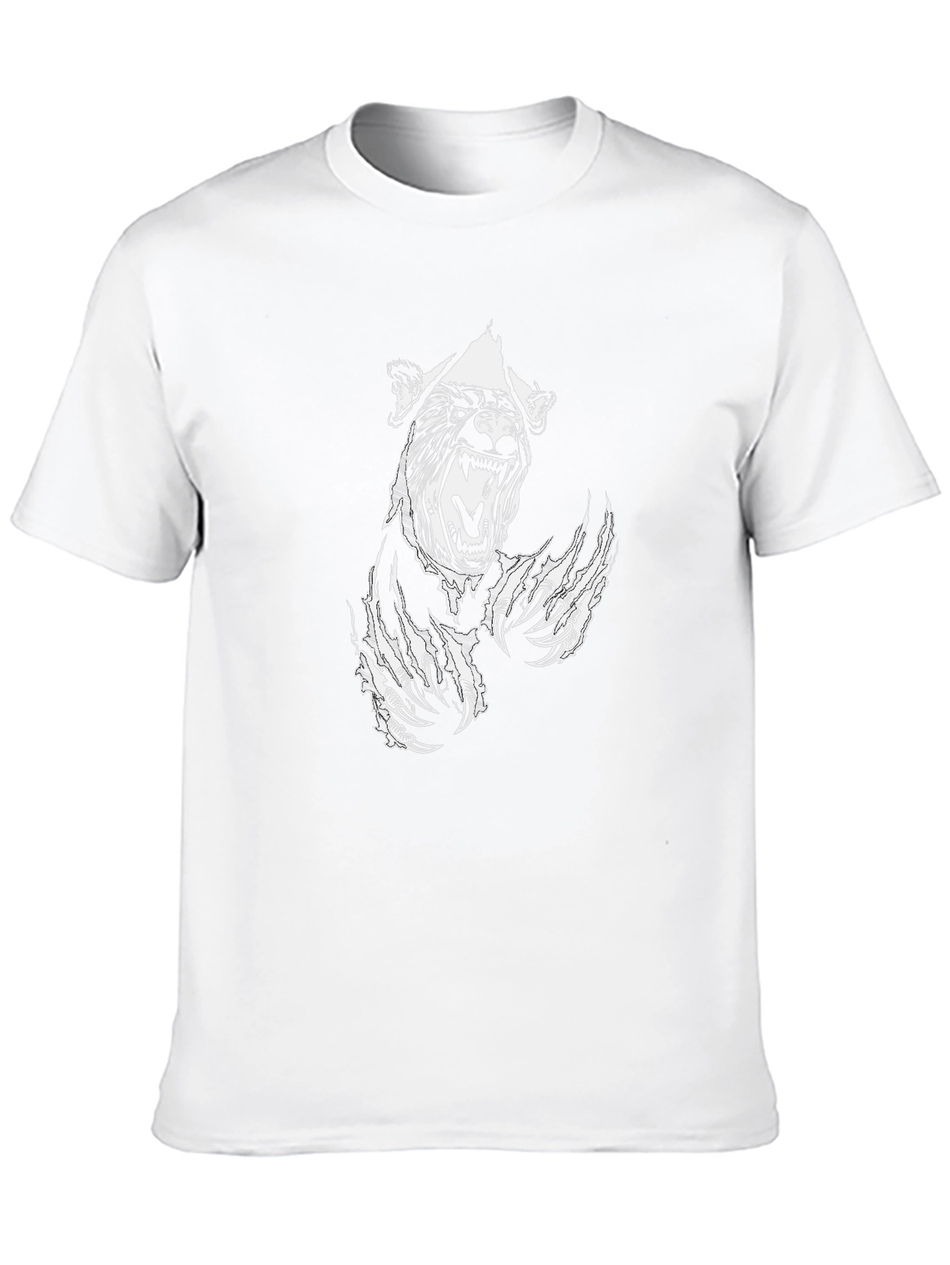 Mens Black T-Shirt with Bear Claw Graphic