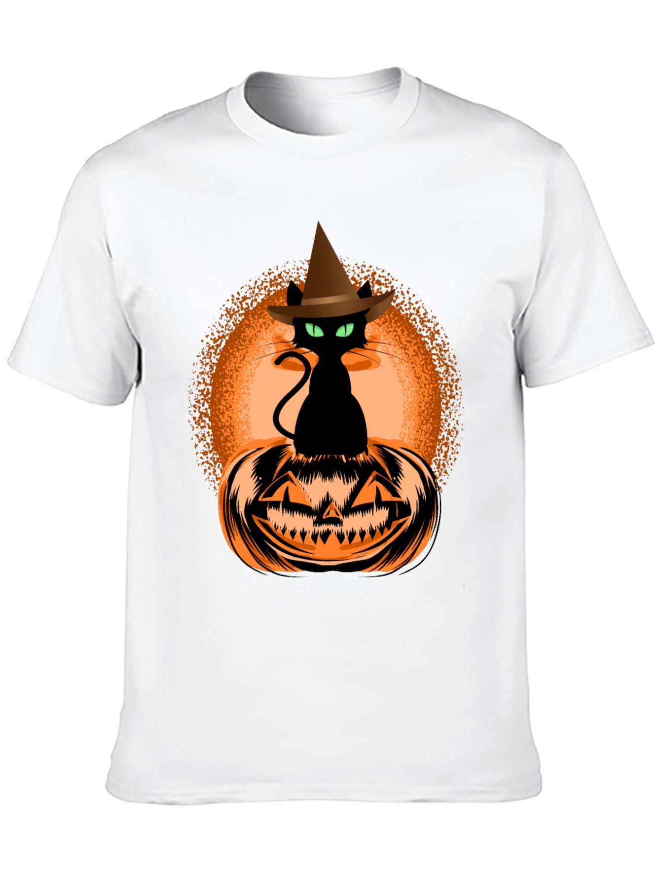 Halloween Cat on Pumpkin Graphic Tee