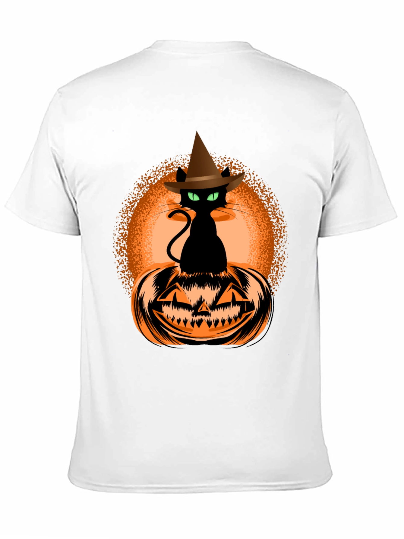 Halloween Cat on Pumpkin Graphic Tee