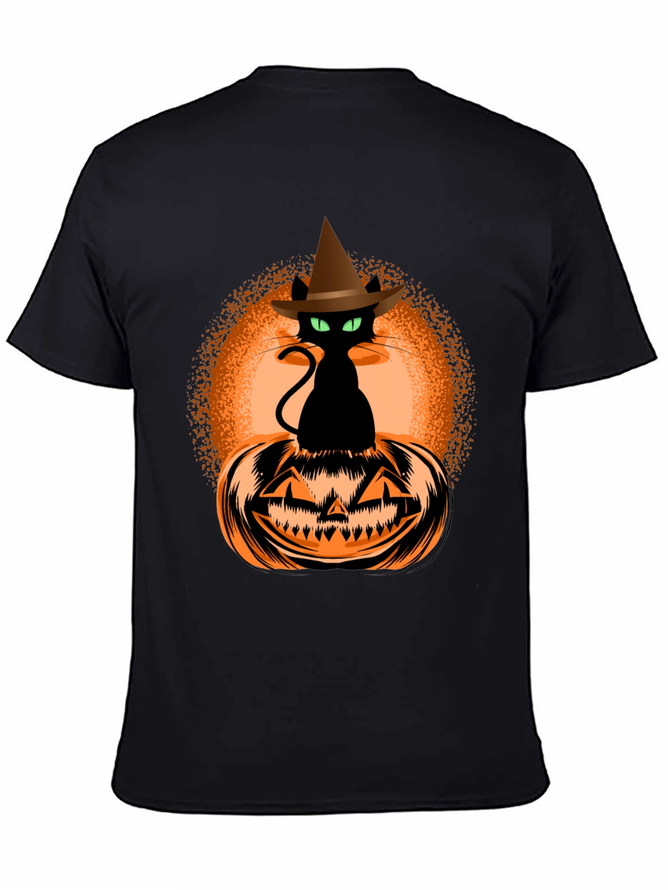 Halloween Cat on Pumpkin Graphic Tee