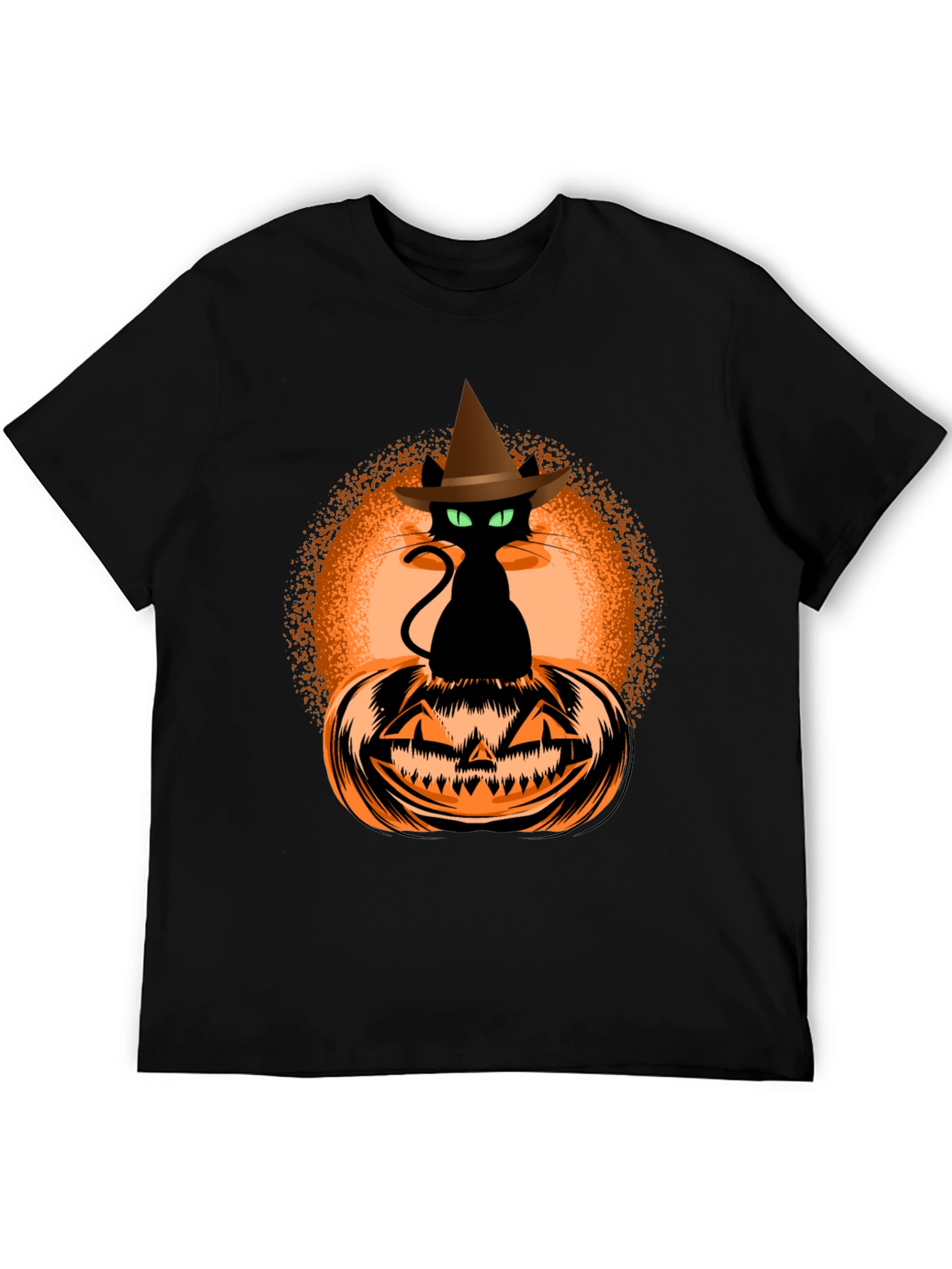 Halloween Cat on Pumpkin Graphic Tee