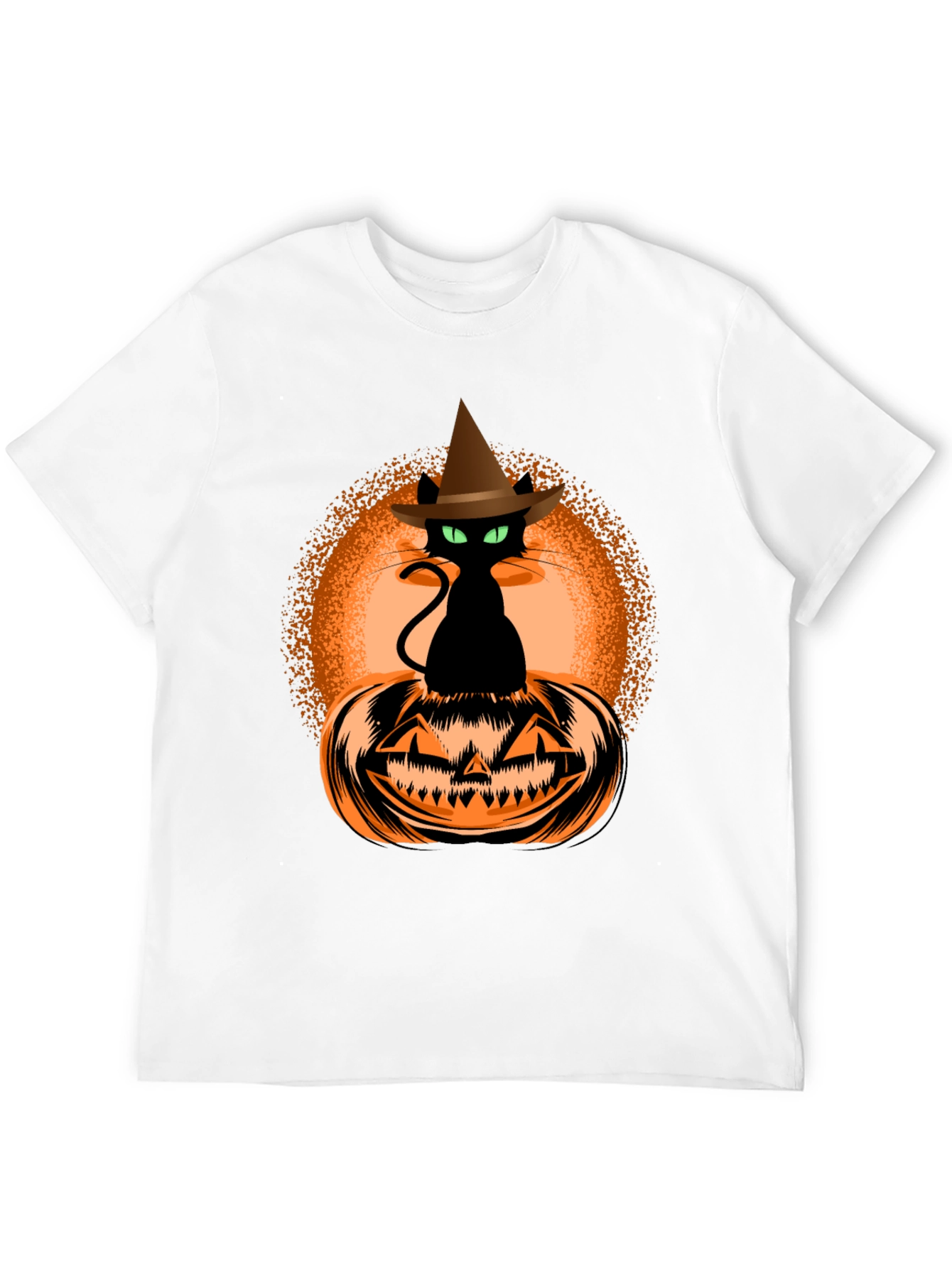 Halloween Cat on Pumpkin Graphic Tee