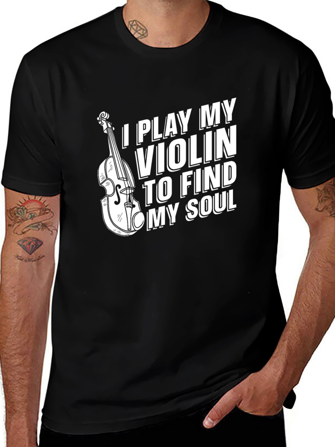 Violin Soul Musician Black T-Shirt