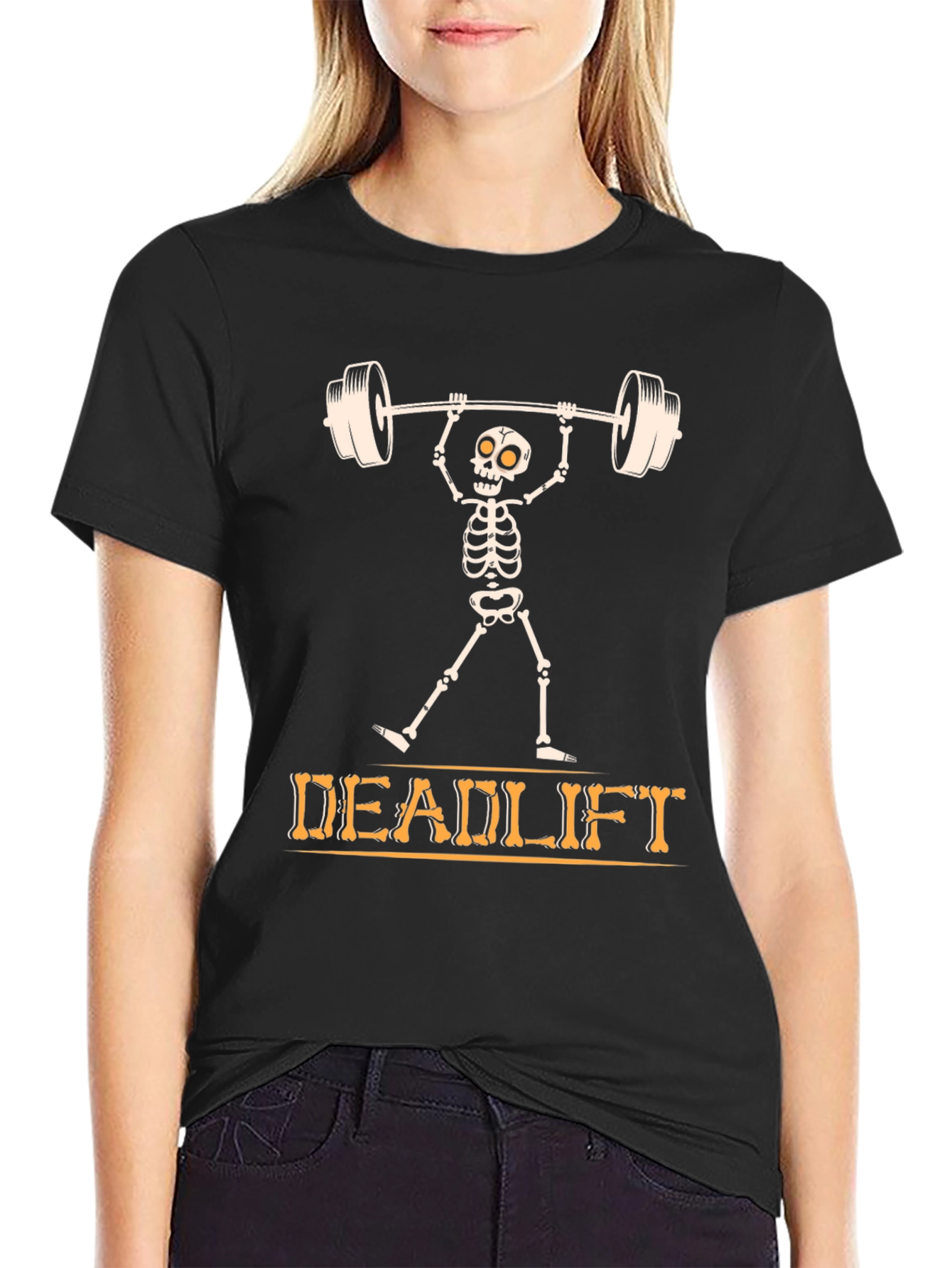 Deadlift Skeleton T-Shirt - Weightlifting Gym Tee