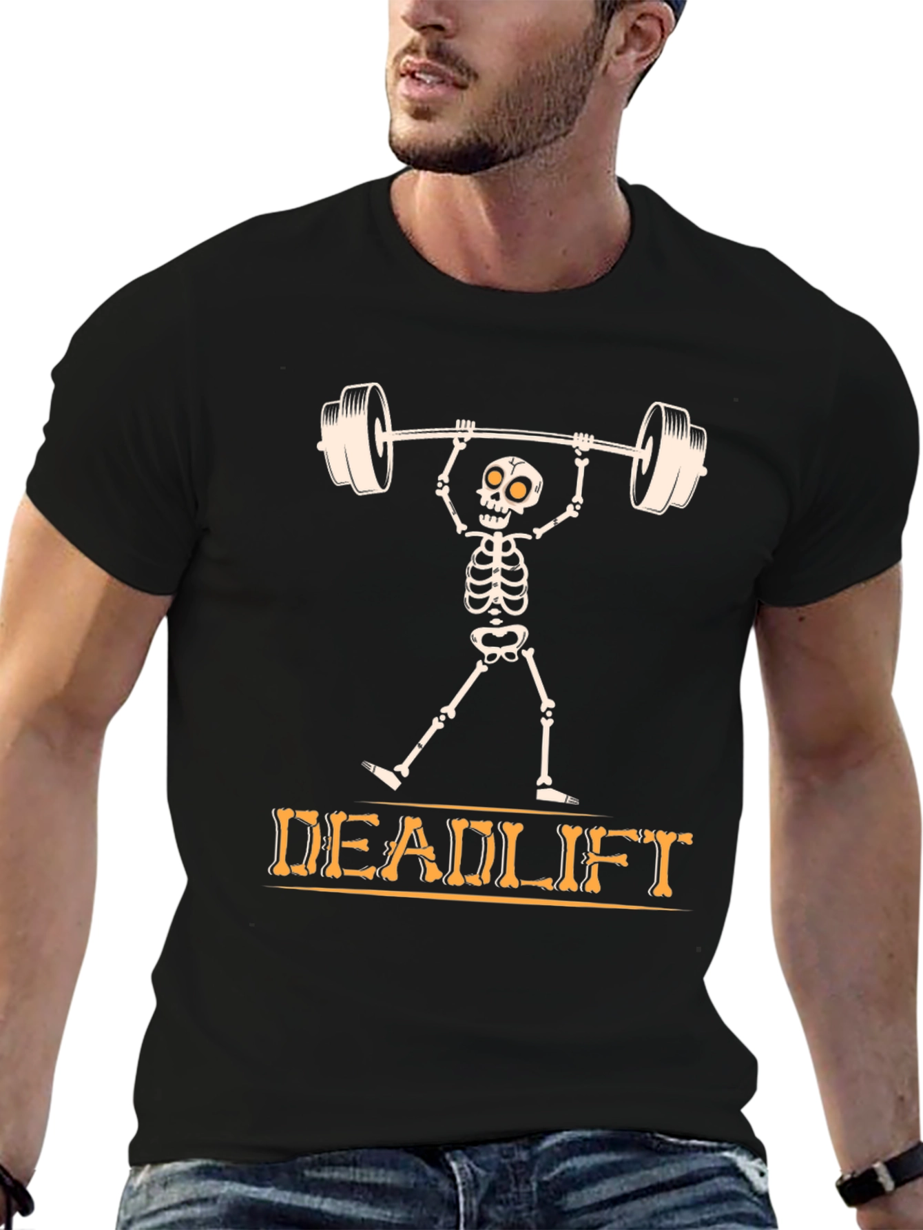 Deadlift Skeleton T-Shirt - Weightlifting Gym Tee