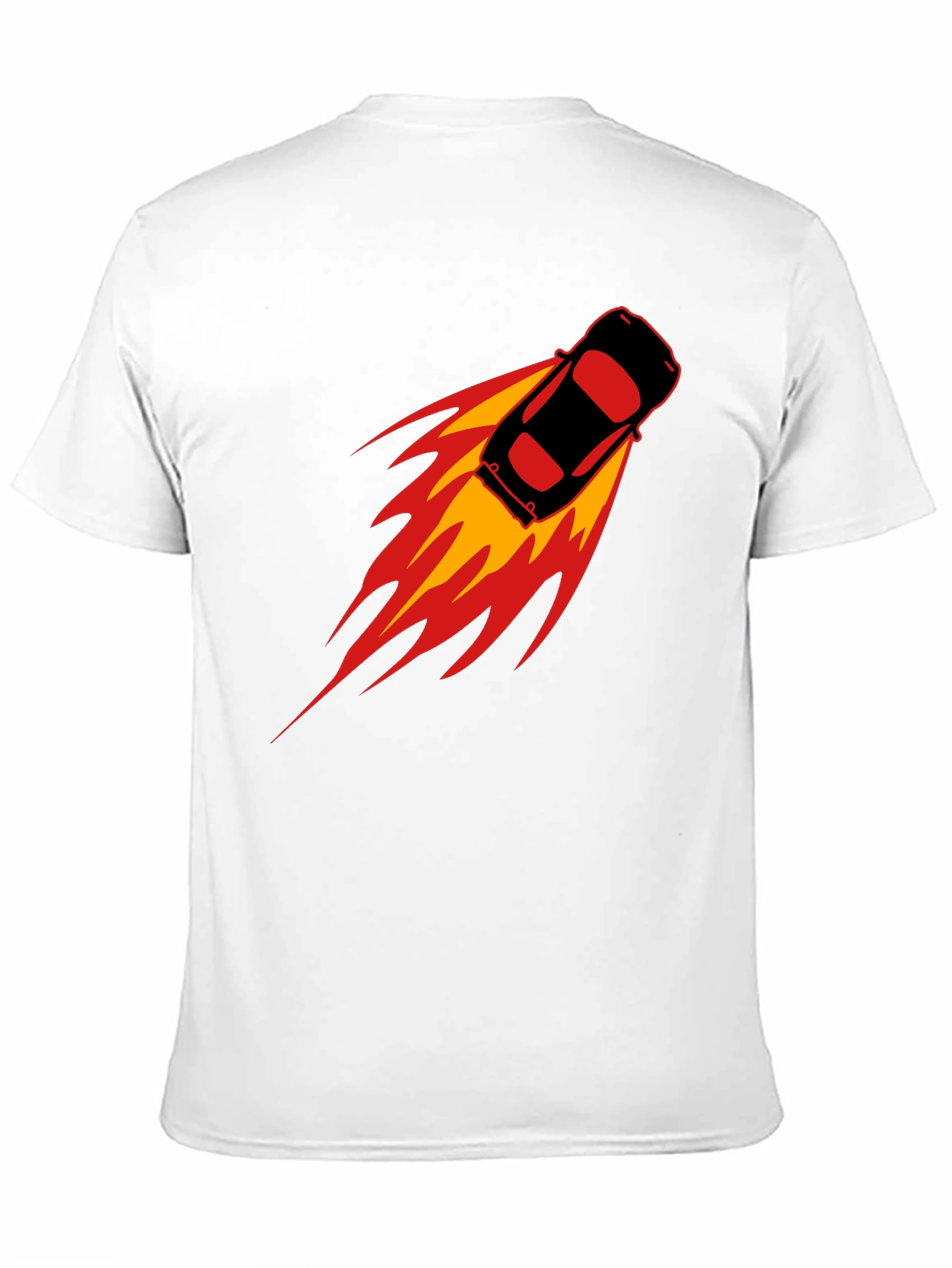 Speed Demon T-Shirt: Black Car with Flames