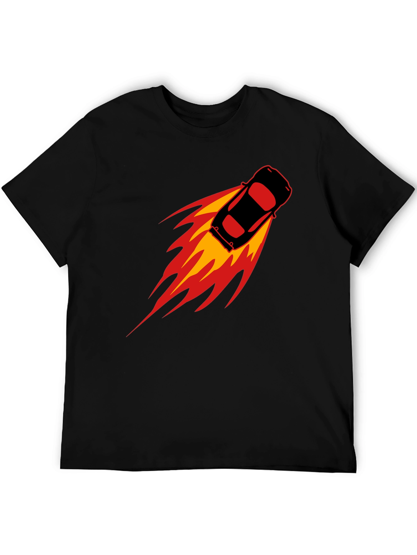 Speed Demon T-Shirt: Black Car with Flames