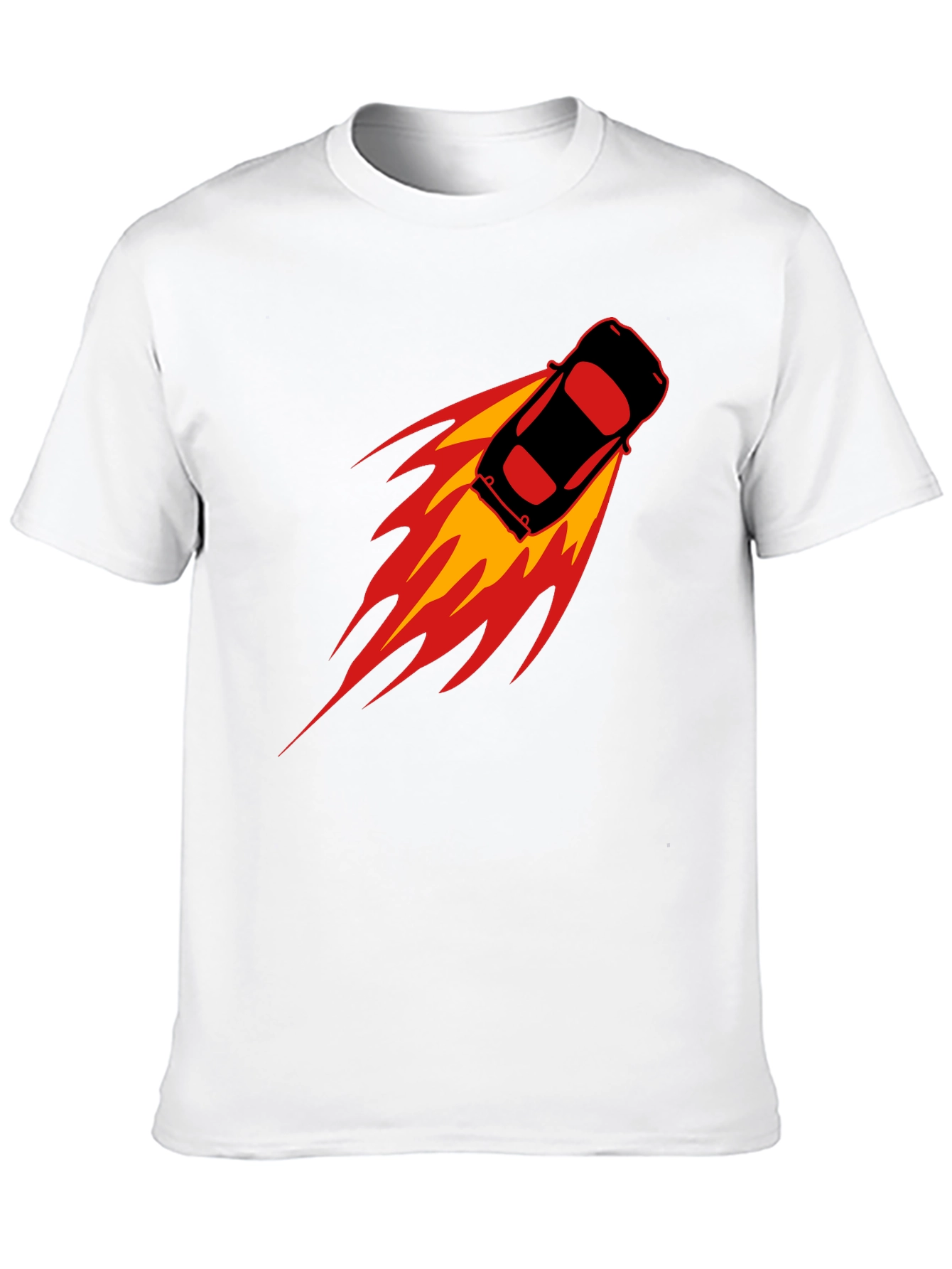 Speed Demon T-Shirt: Black Car with Flames